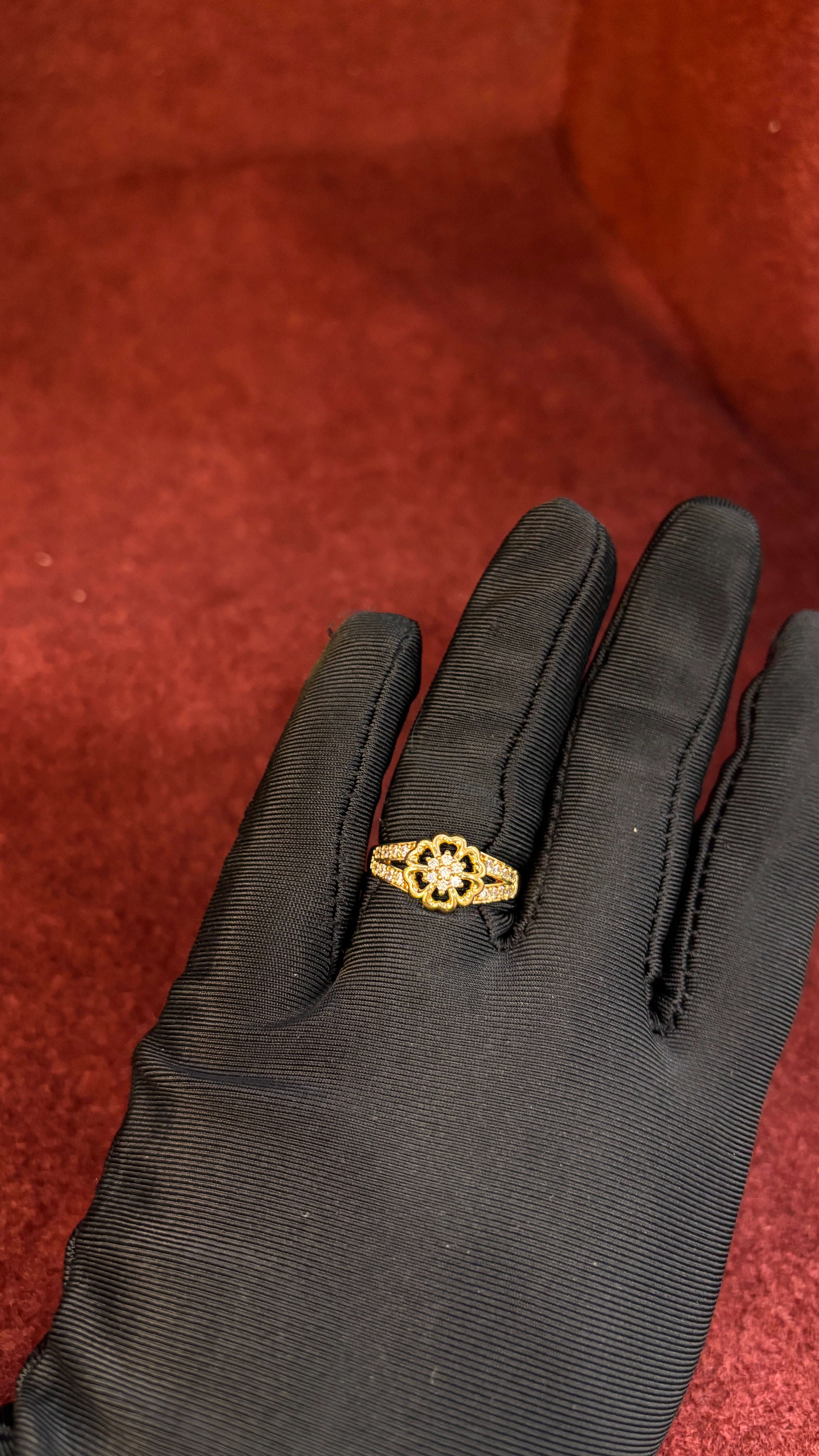 Flower White Stone Ring SRJR18