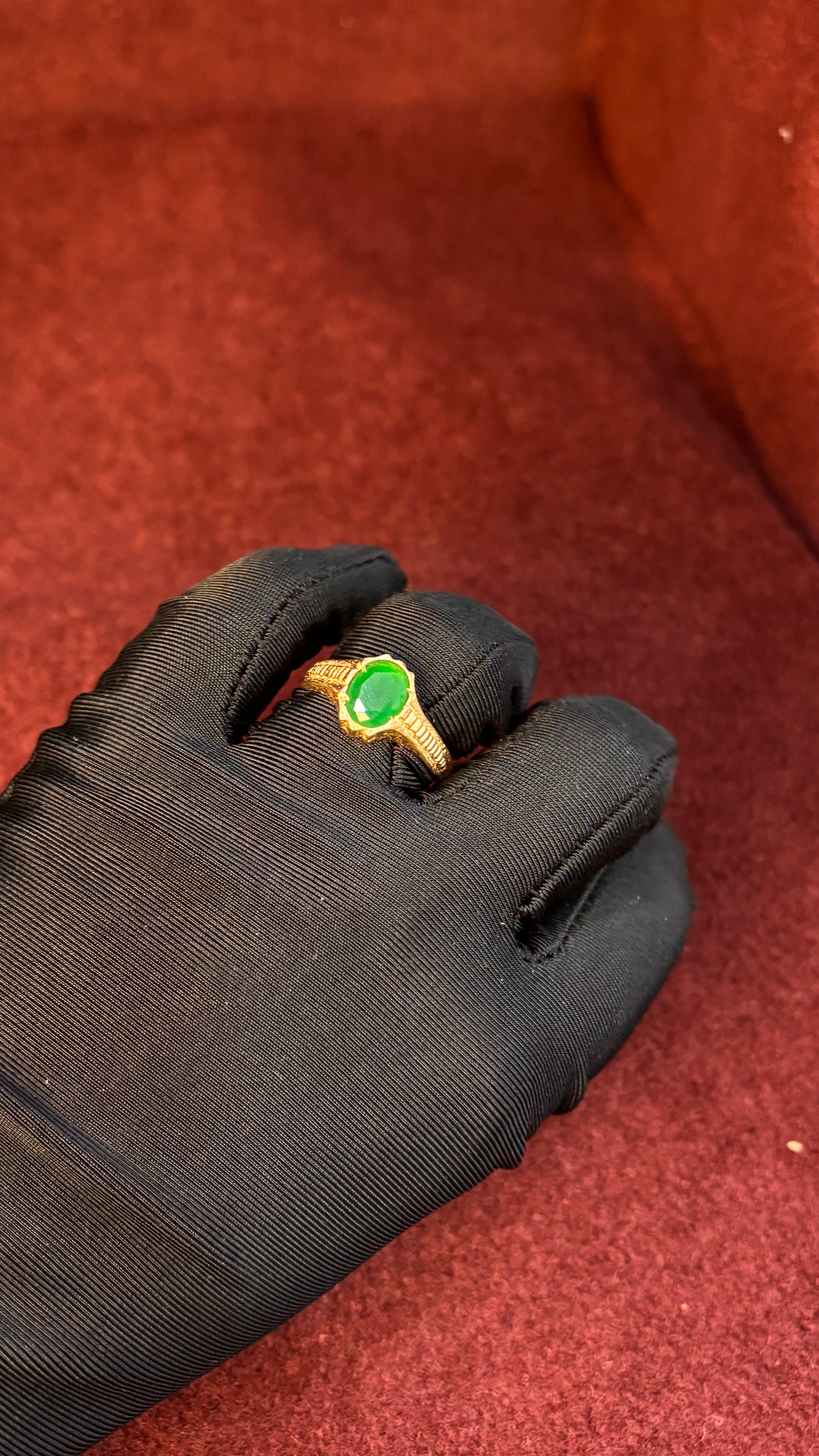 Panchaloham Green Stones Men's Ring SRJPR16