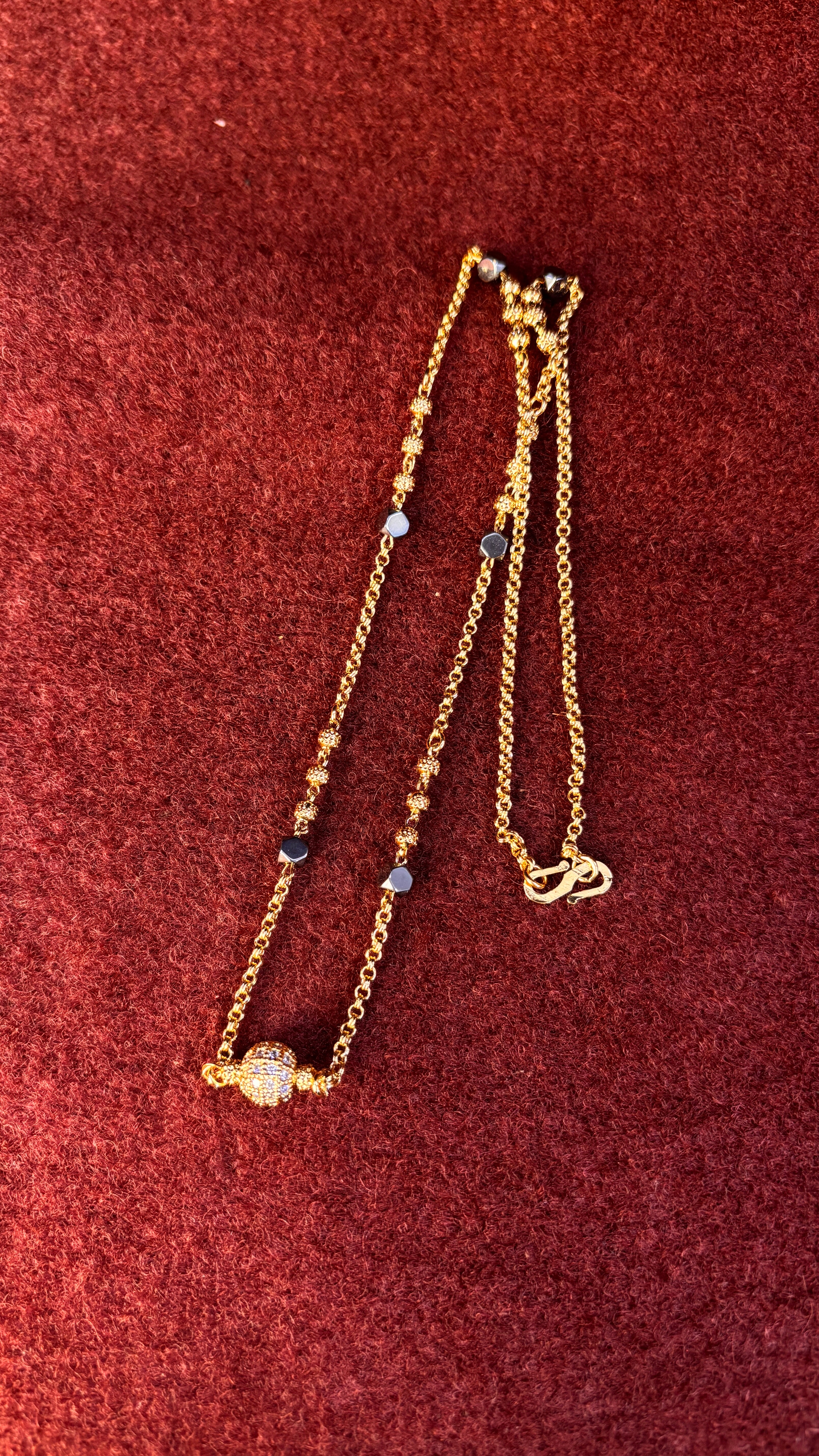 CZ Ball With Cristal Chandraharam Chain SRJBB20