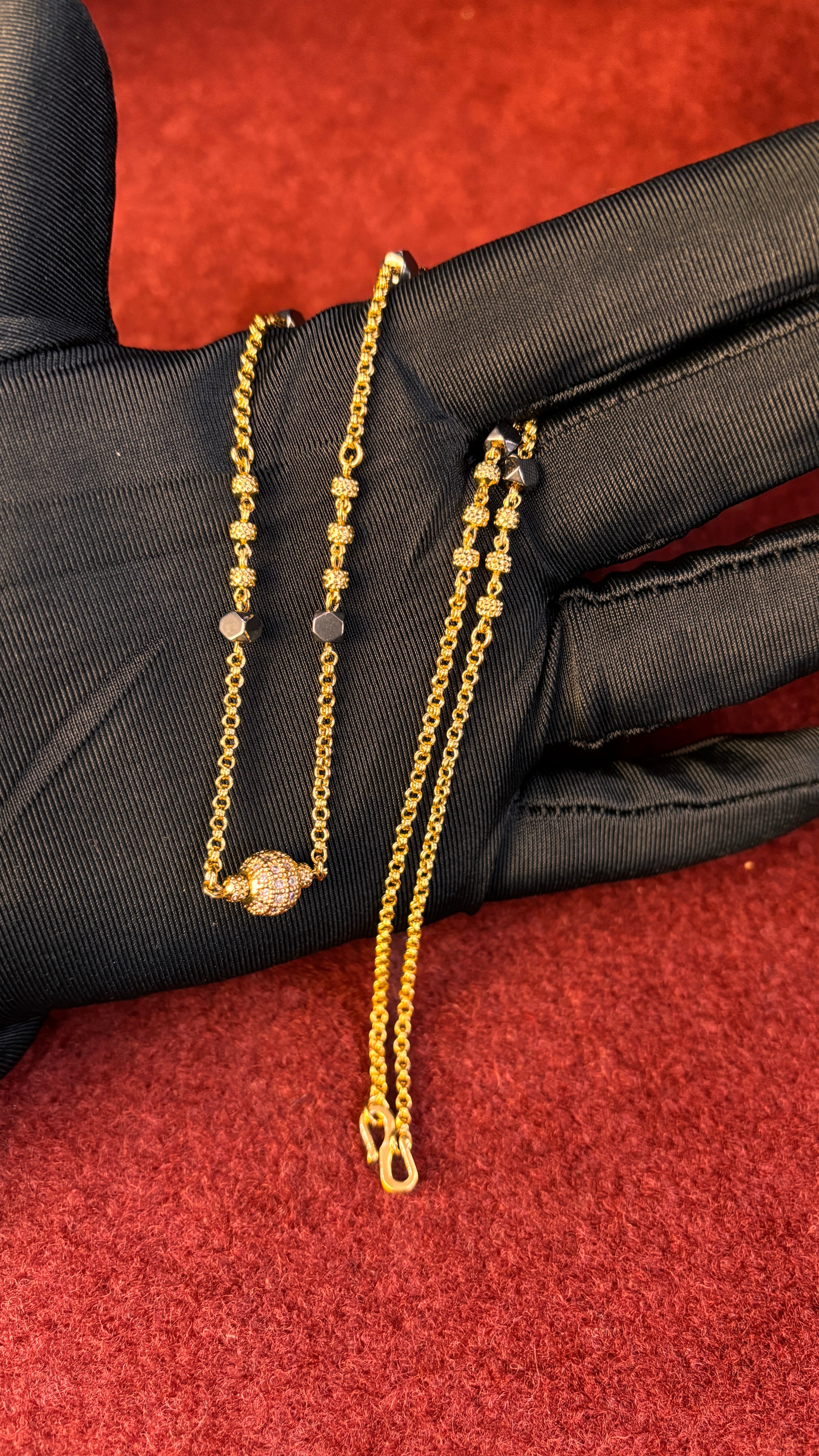 CZ Ball With Cristal Chandraharam Chain SRJBB20