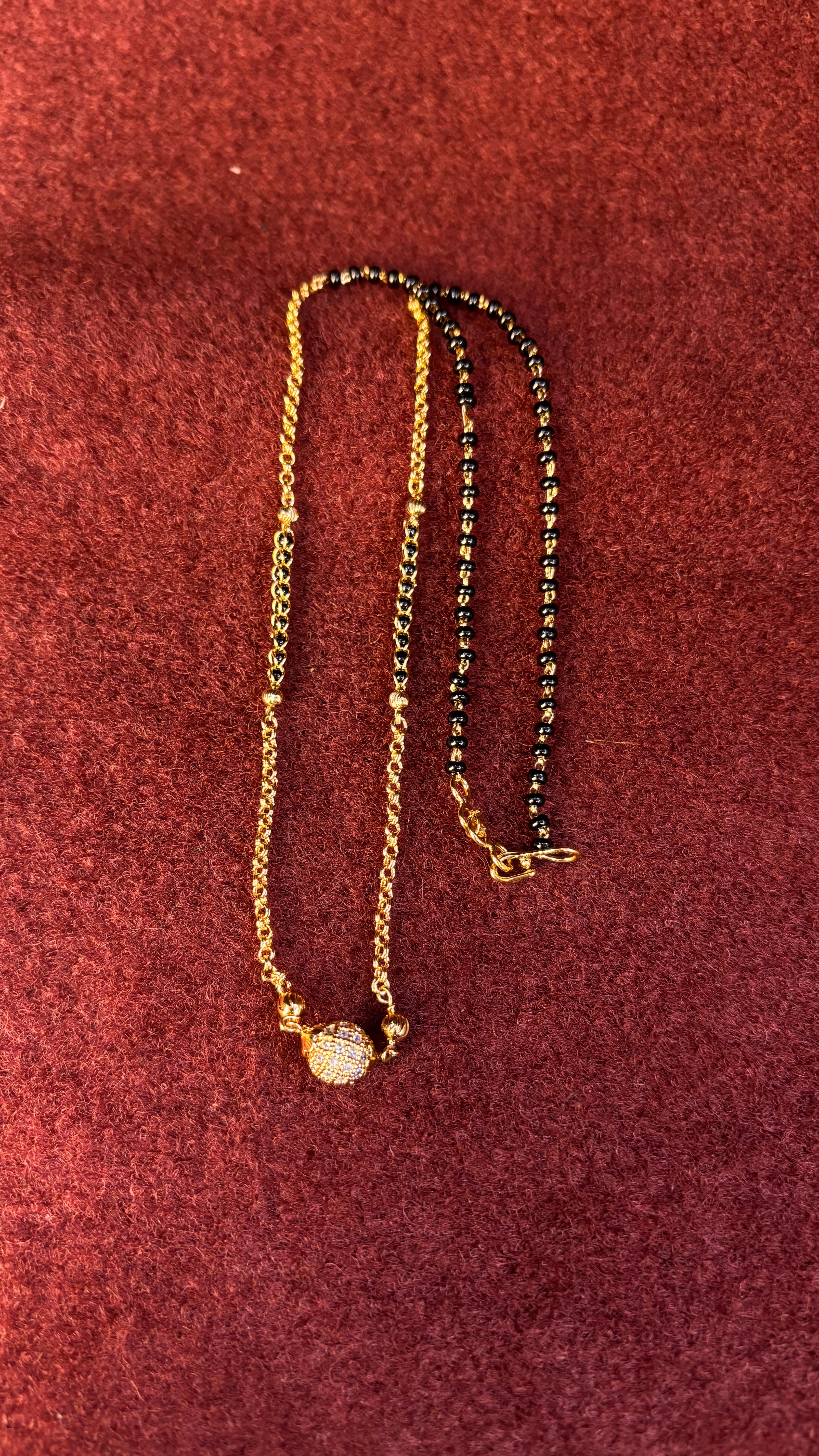 Cz Ball Chain With Chandraharam Chain SRJBB21