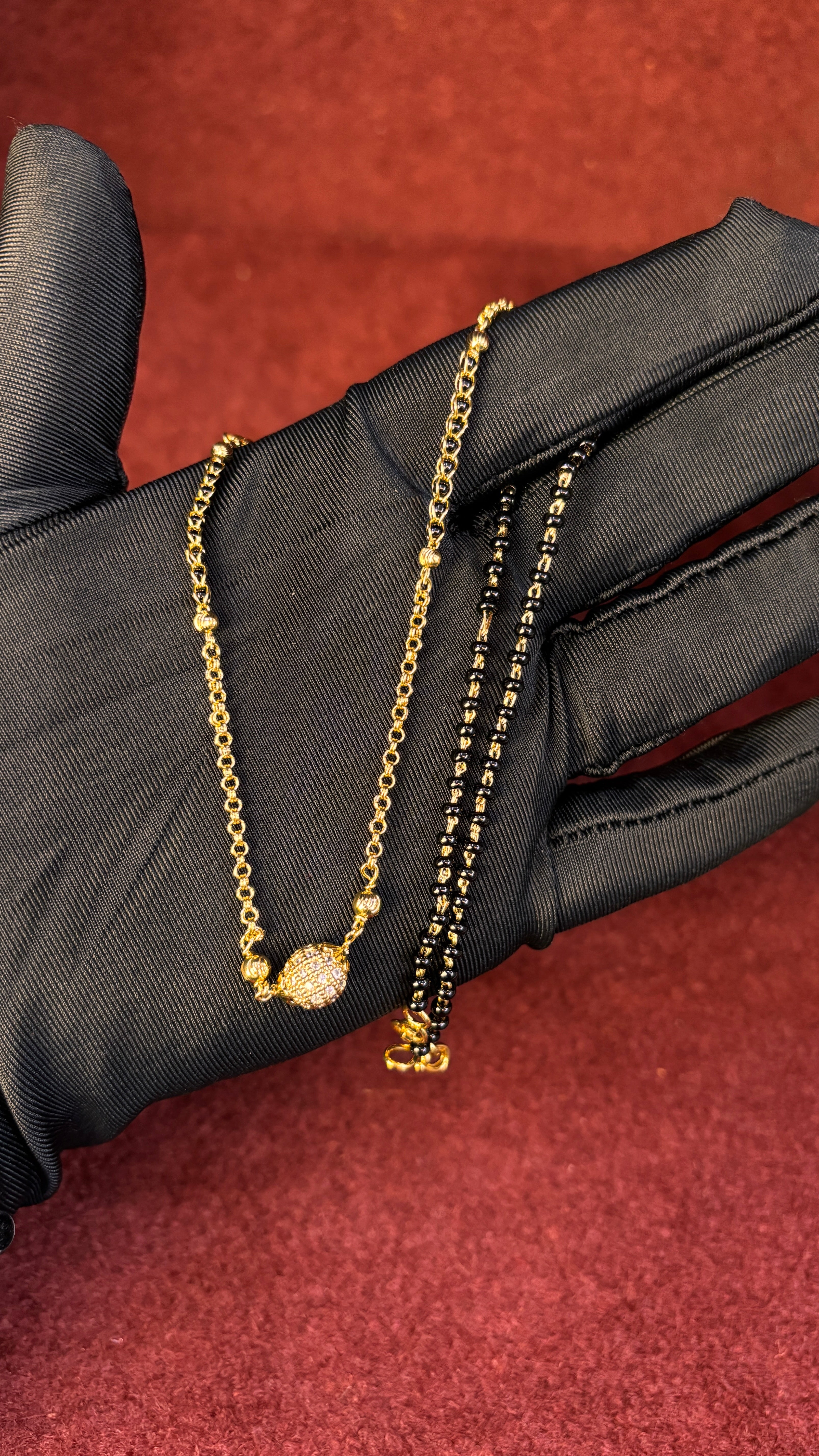 Cz Ball Chain With Chandraharam Chain SRJBB21