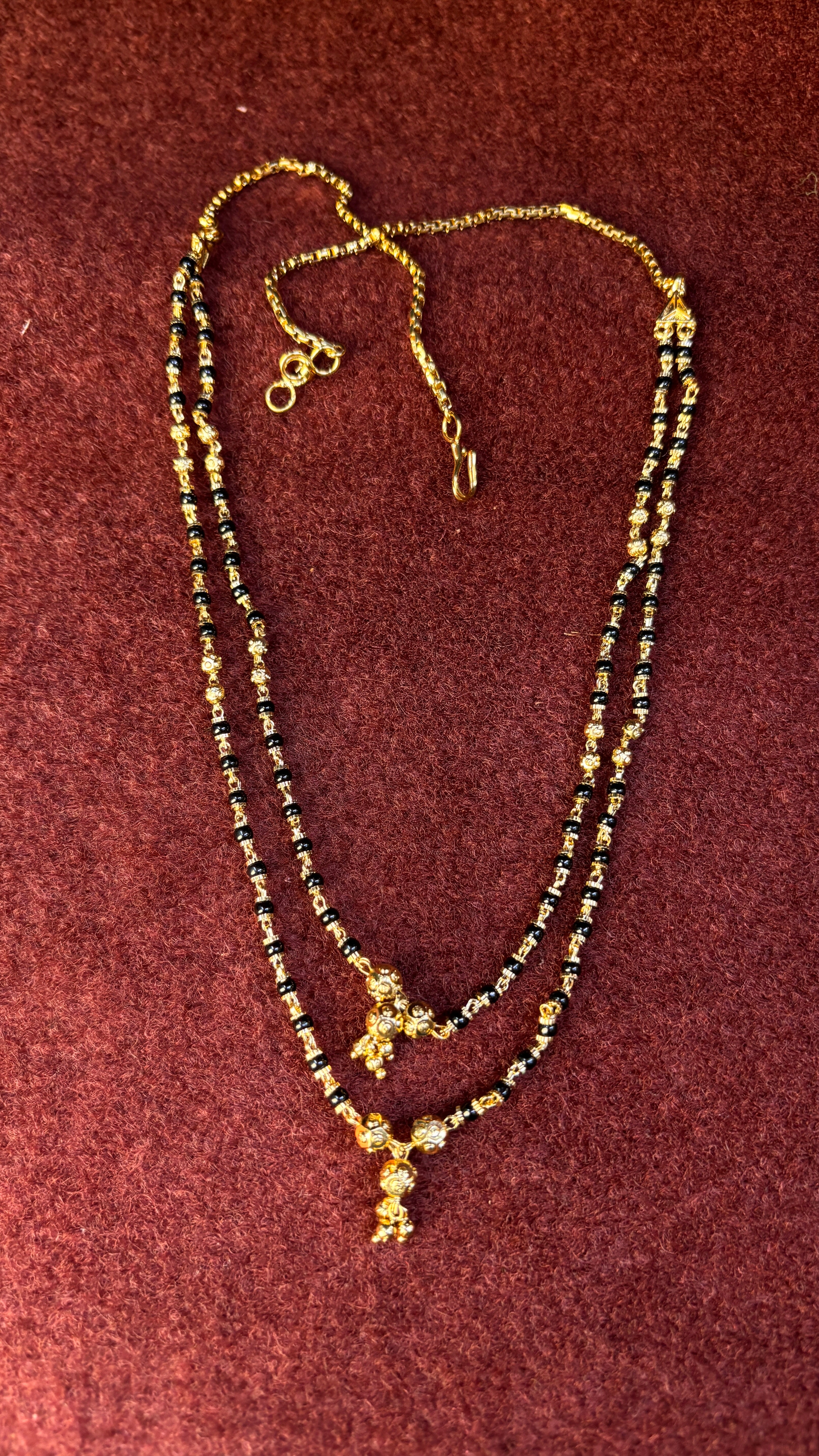 2 Line Short Black Beads SRJBB22