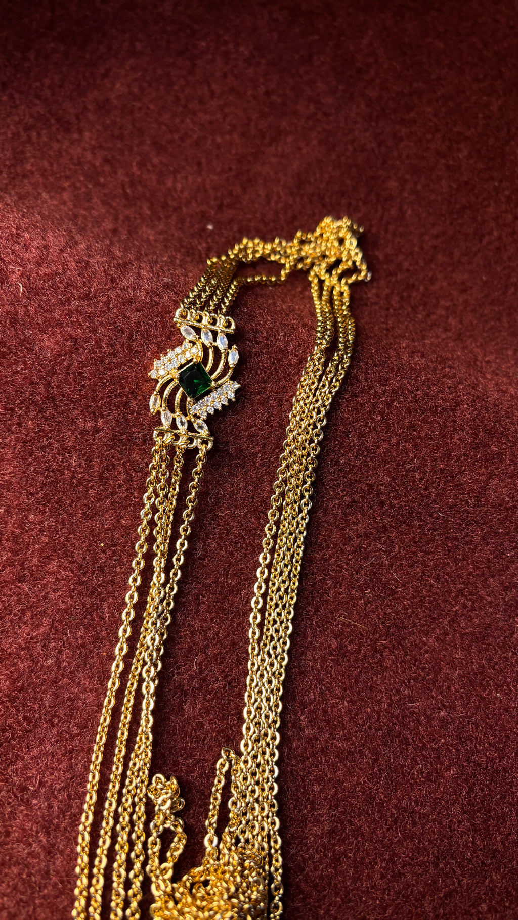 Green Stone 4 Line Chandraharam SRJCH12