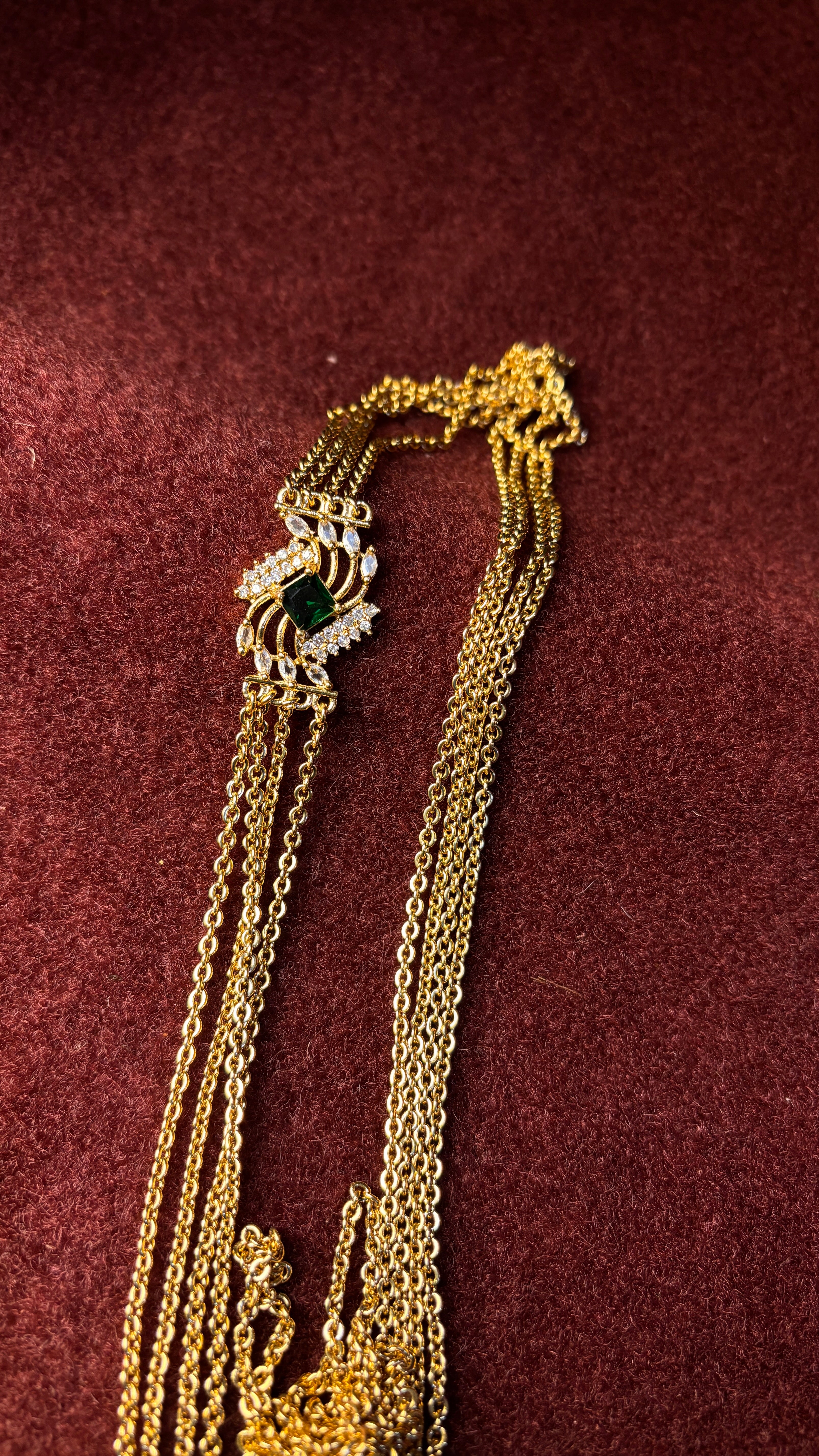 Green Stone 4 Line Chandraharam SRJCH12