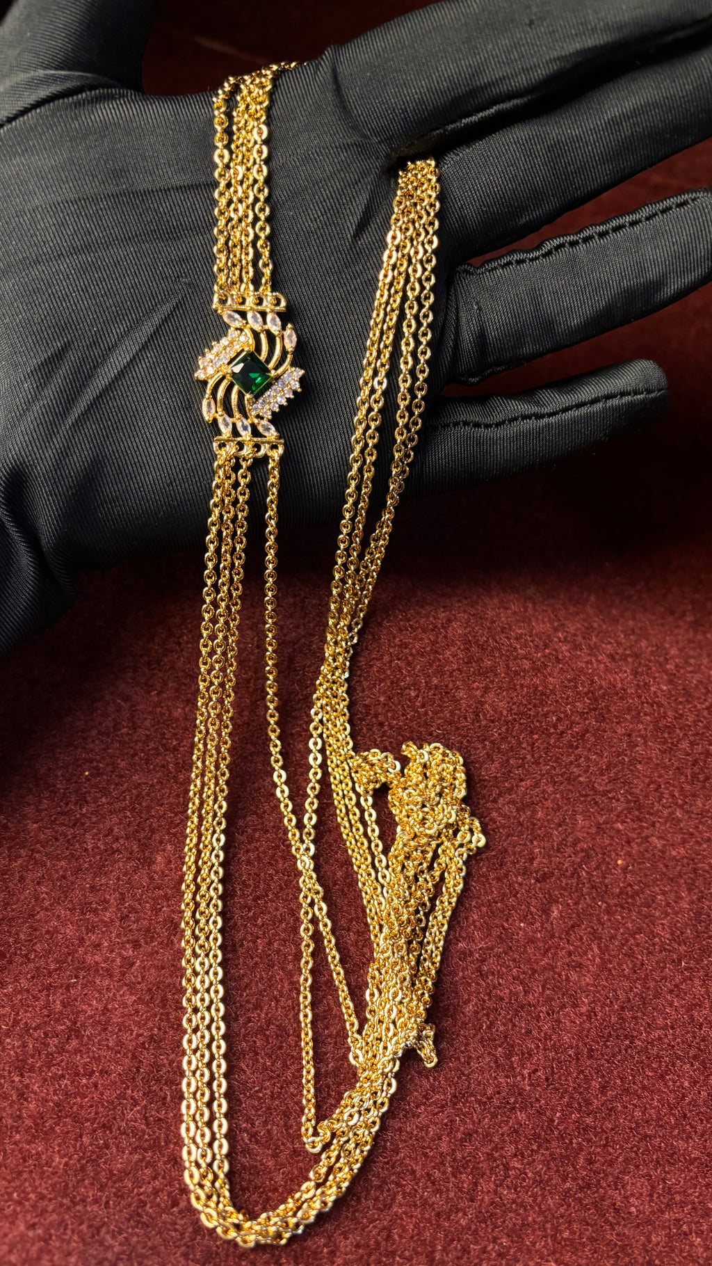 Green Stone 4 Line Chandraharam SRJCH12