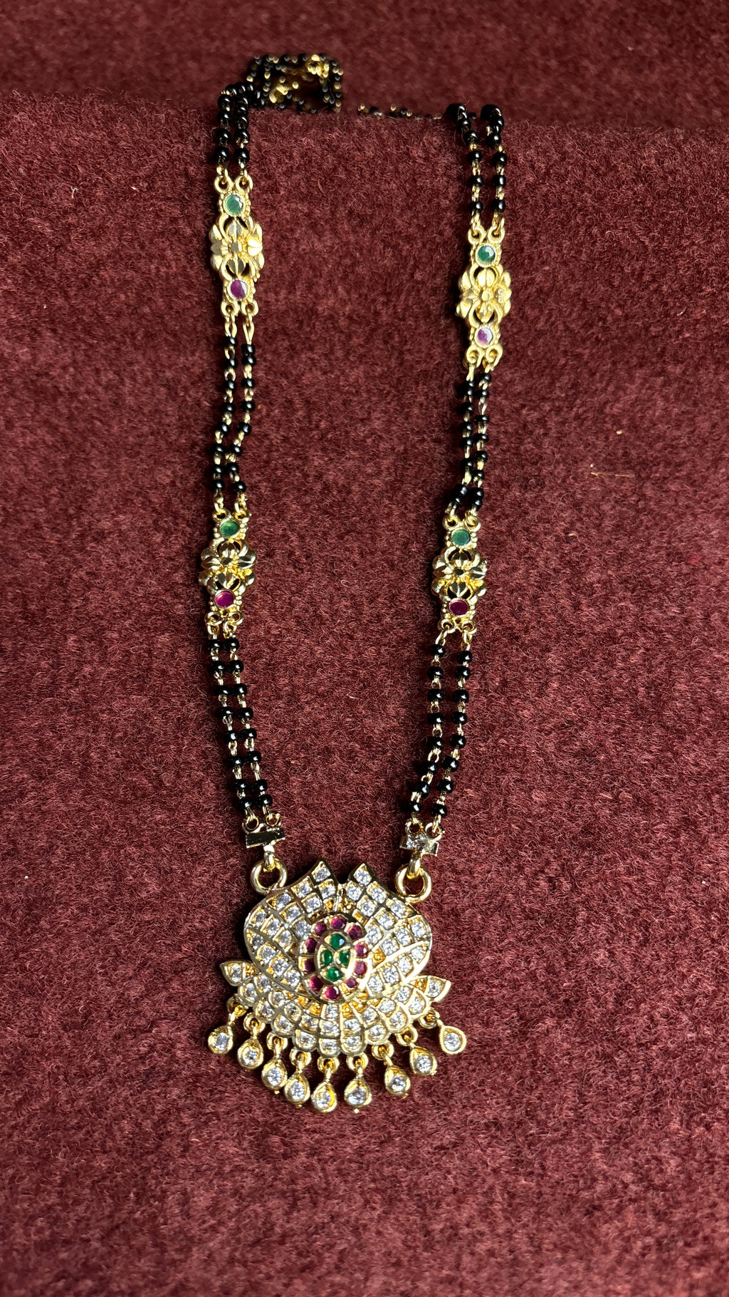 Semi Panchaloham Black Beads  SRJBB499