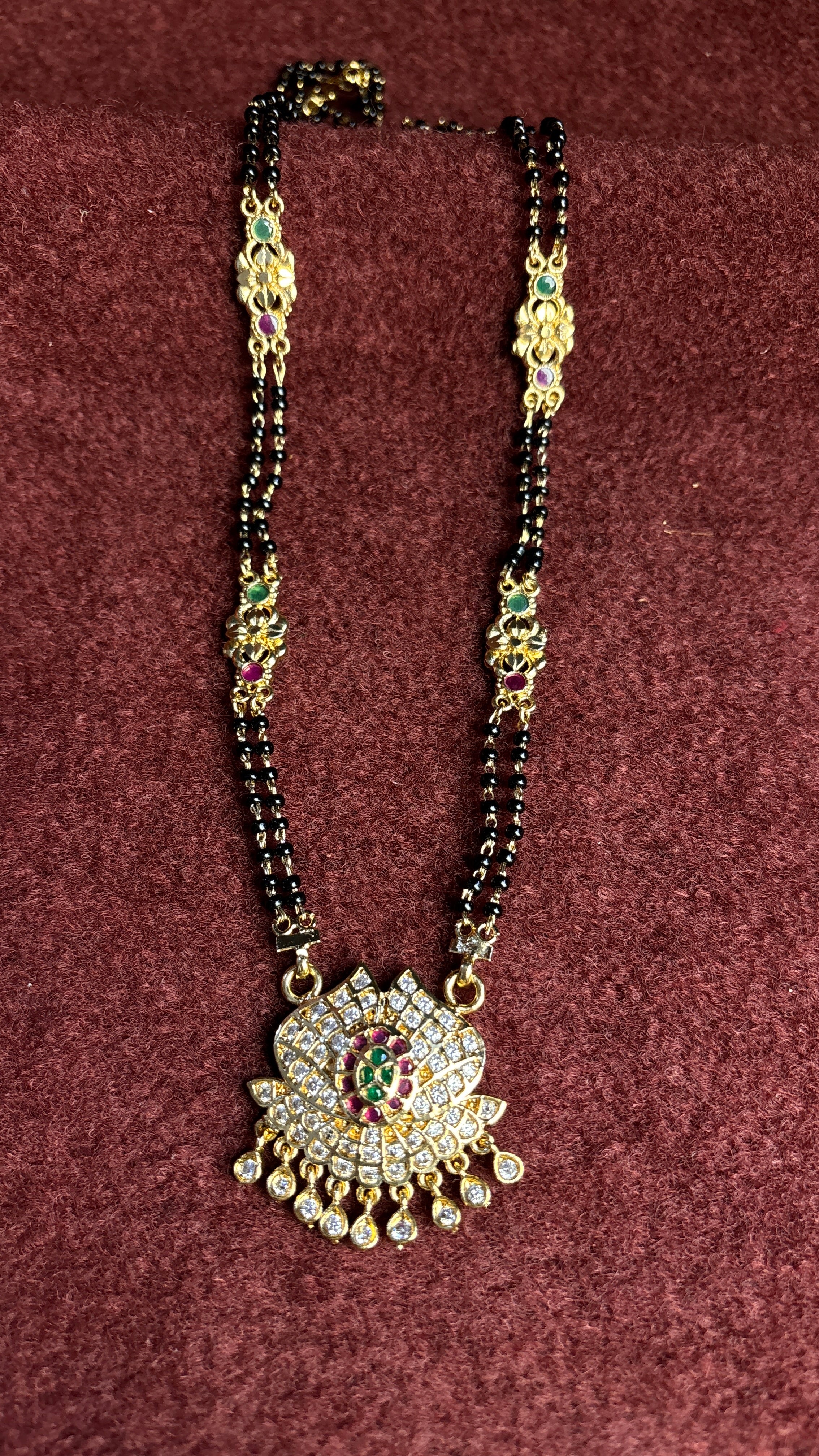 Semi Panchaloham Black Beads  SRJBB499