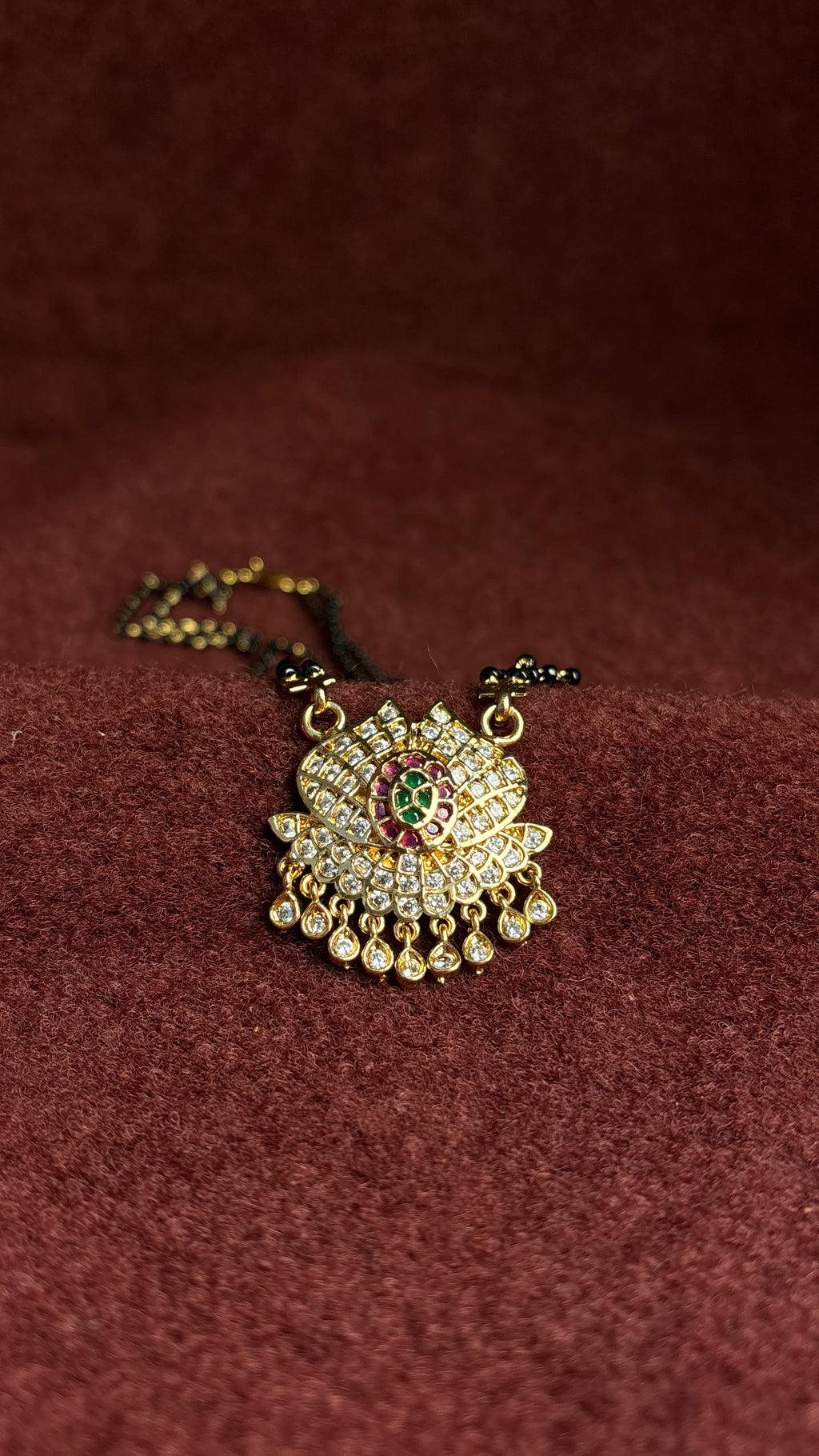 Semi Panchaloham Black Beads  SRJBB499