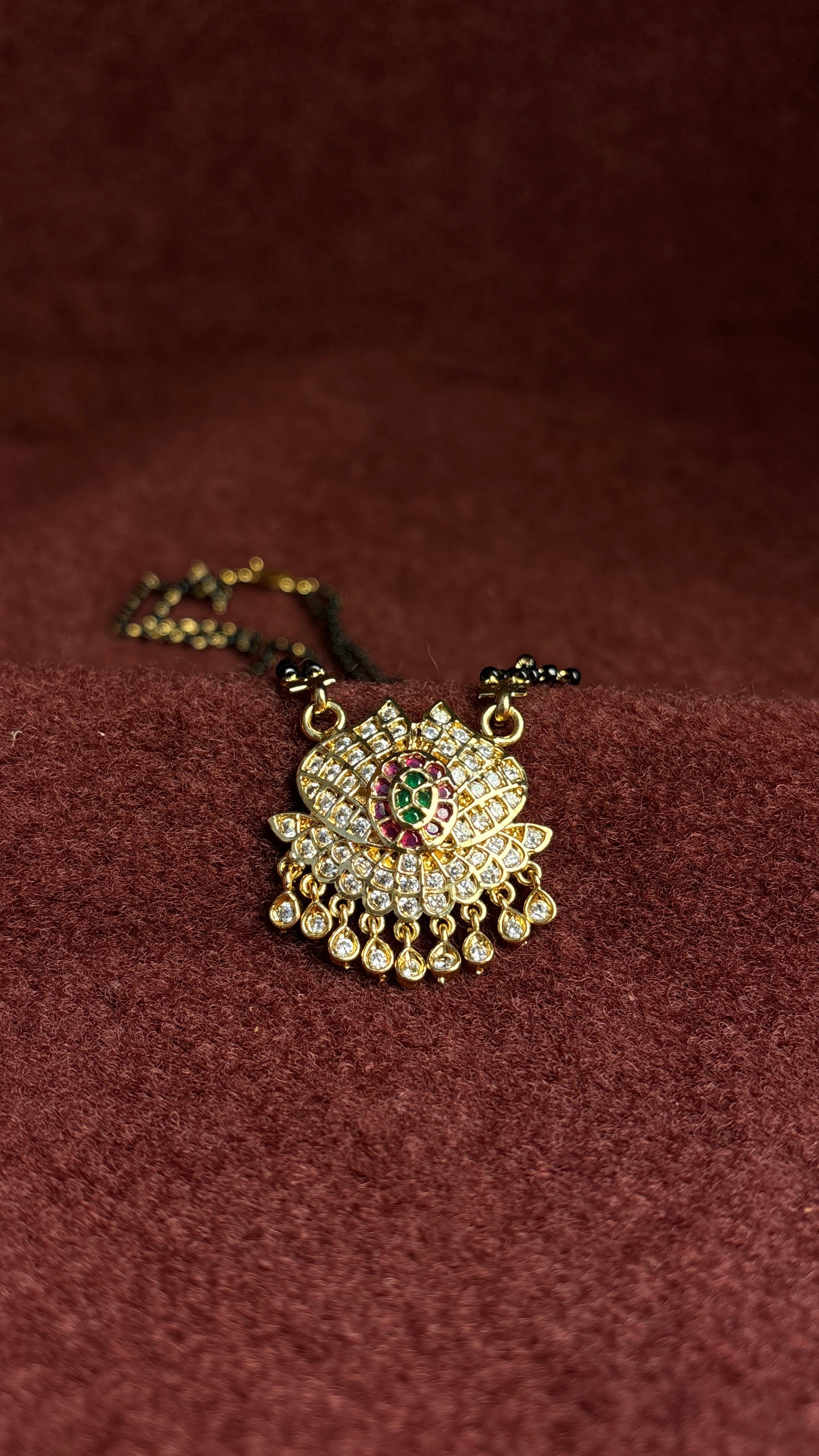 Semi Panchaloham Black Beads  SRJBB499