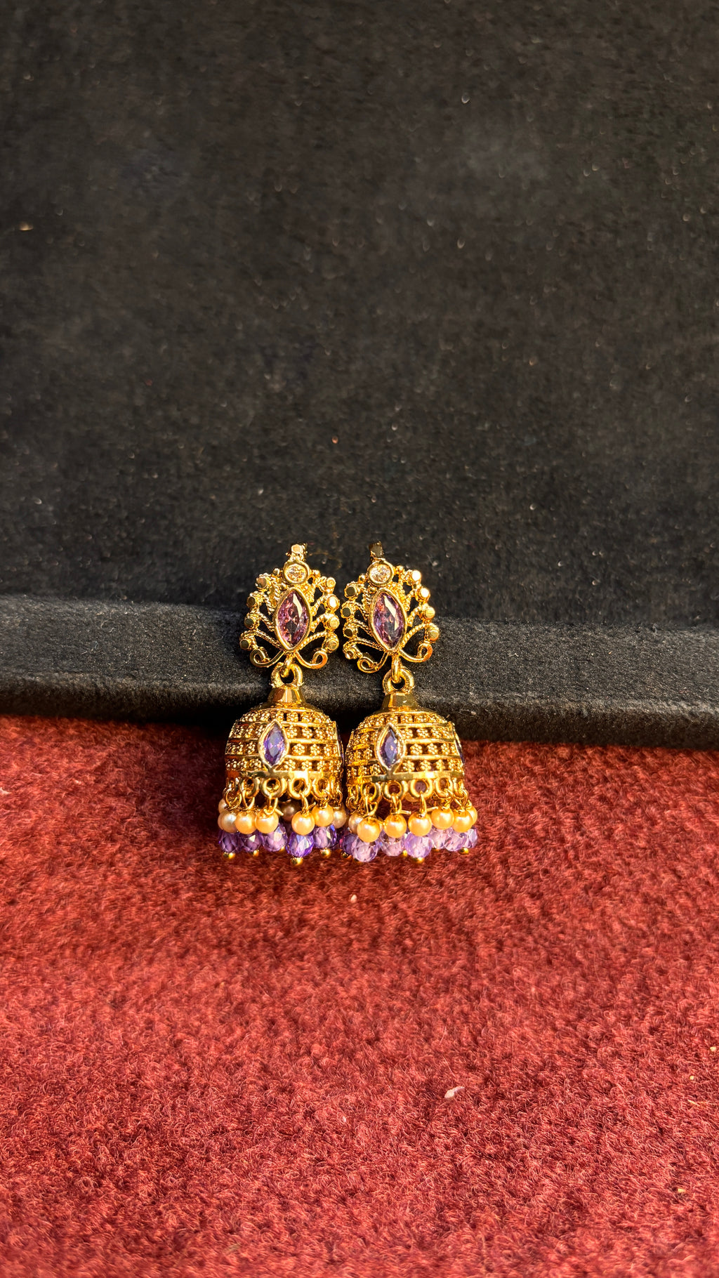 Lavender Pearl Jhumka SRJER74