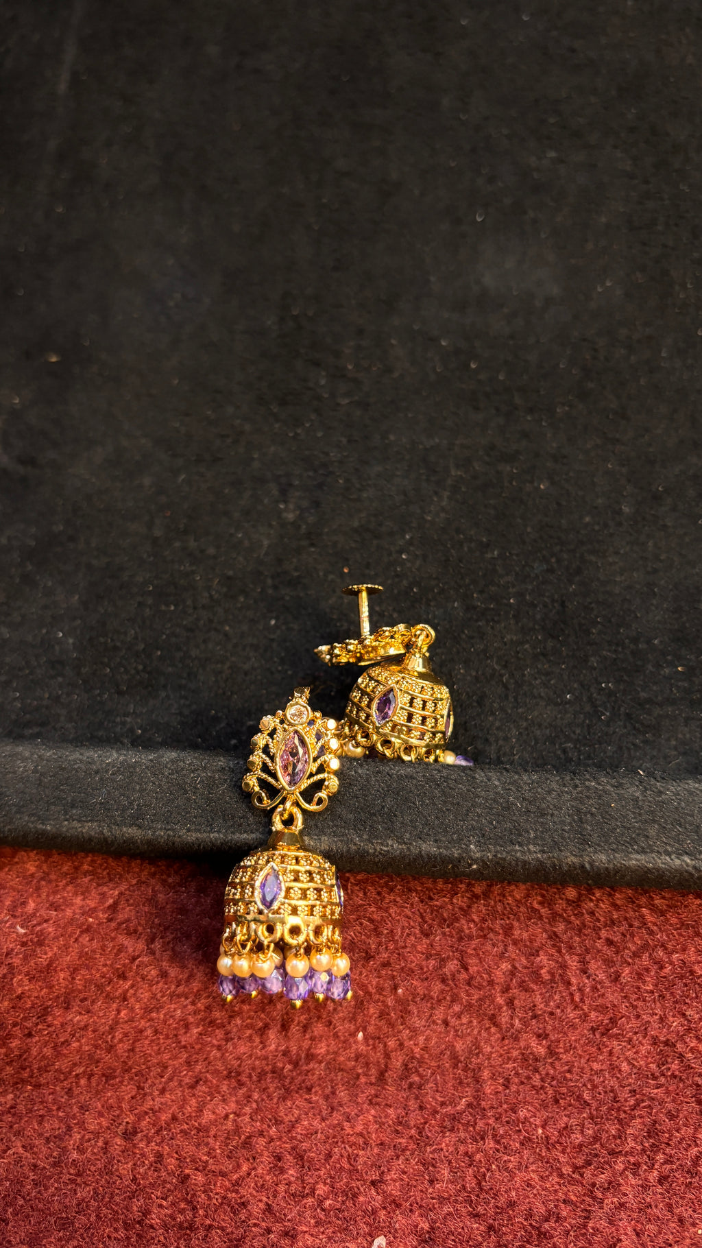 Lavender Pearl Jhumka SRJER74