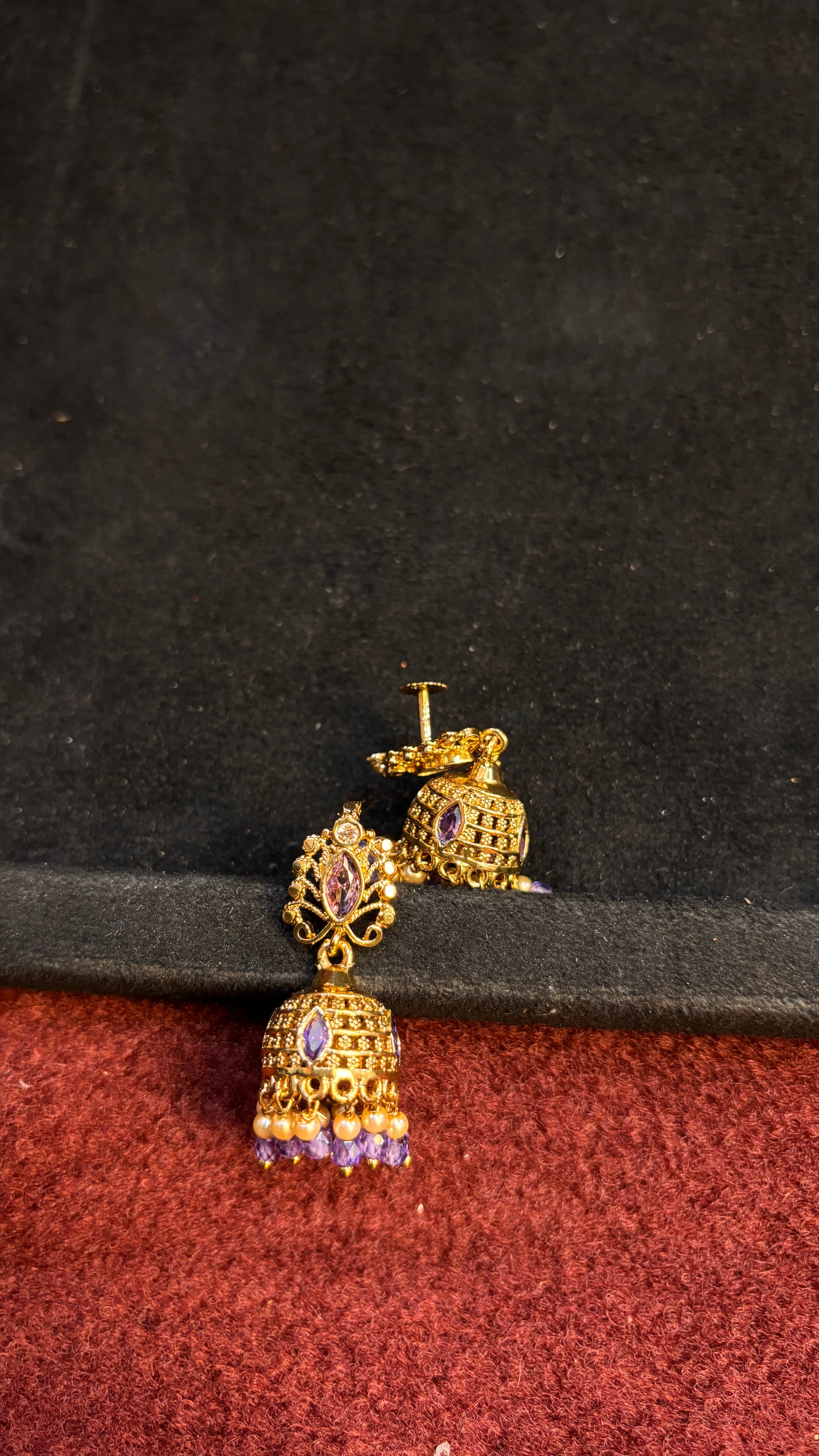 Lavender Pearl Jhumka SRJER74