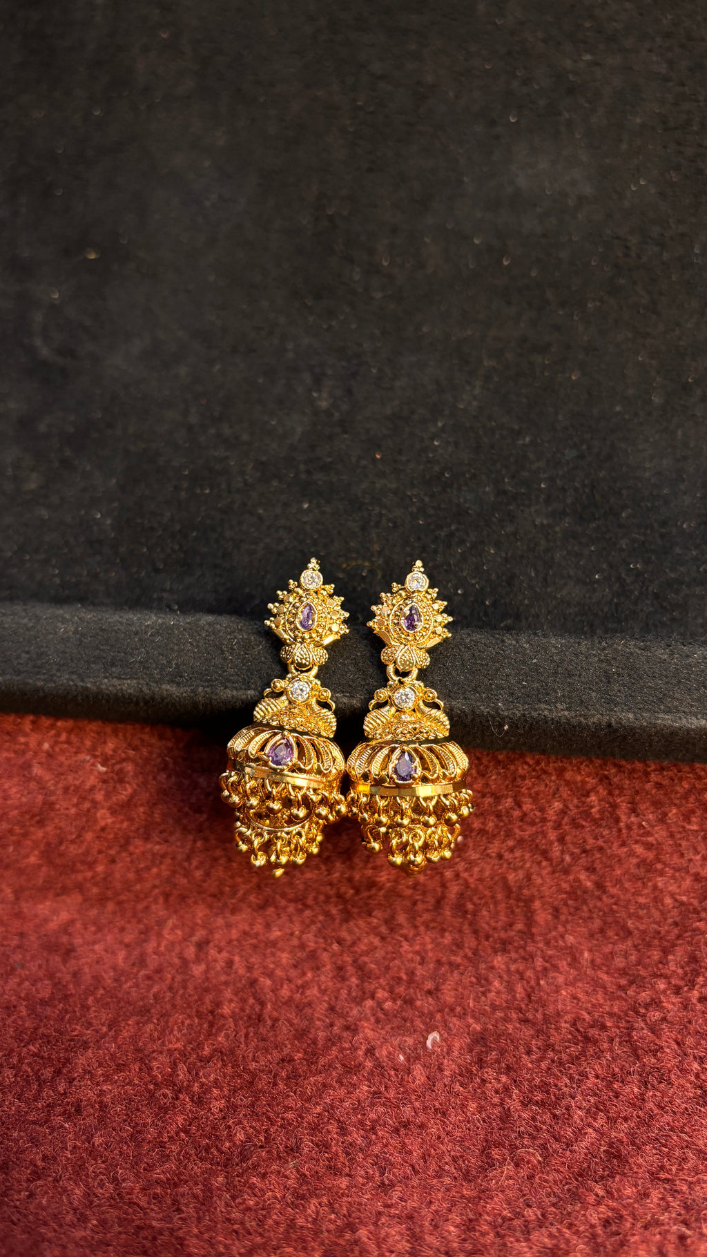 Lavender Double Jhumka SRJER77