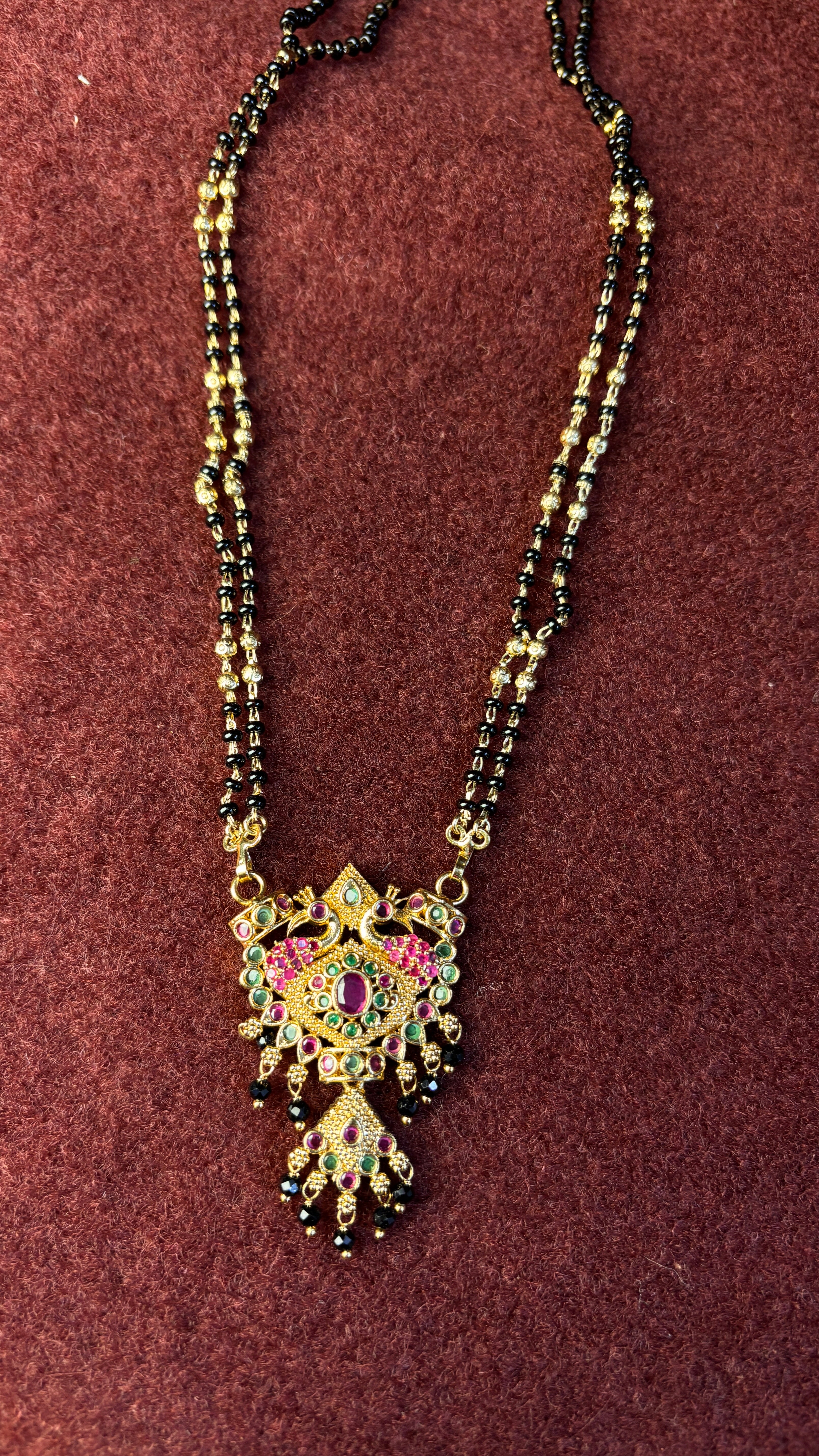 Sr Short Black Beads SRJBB399