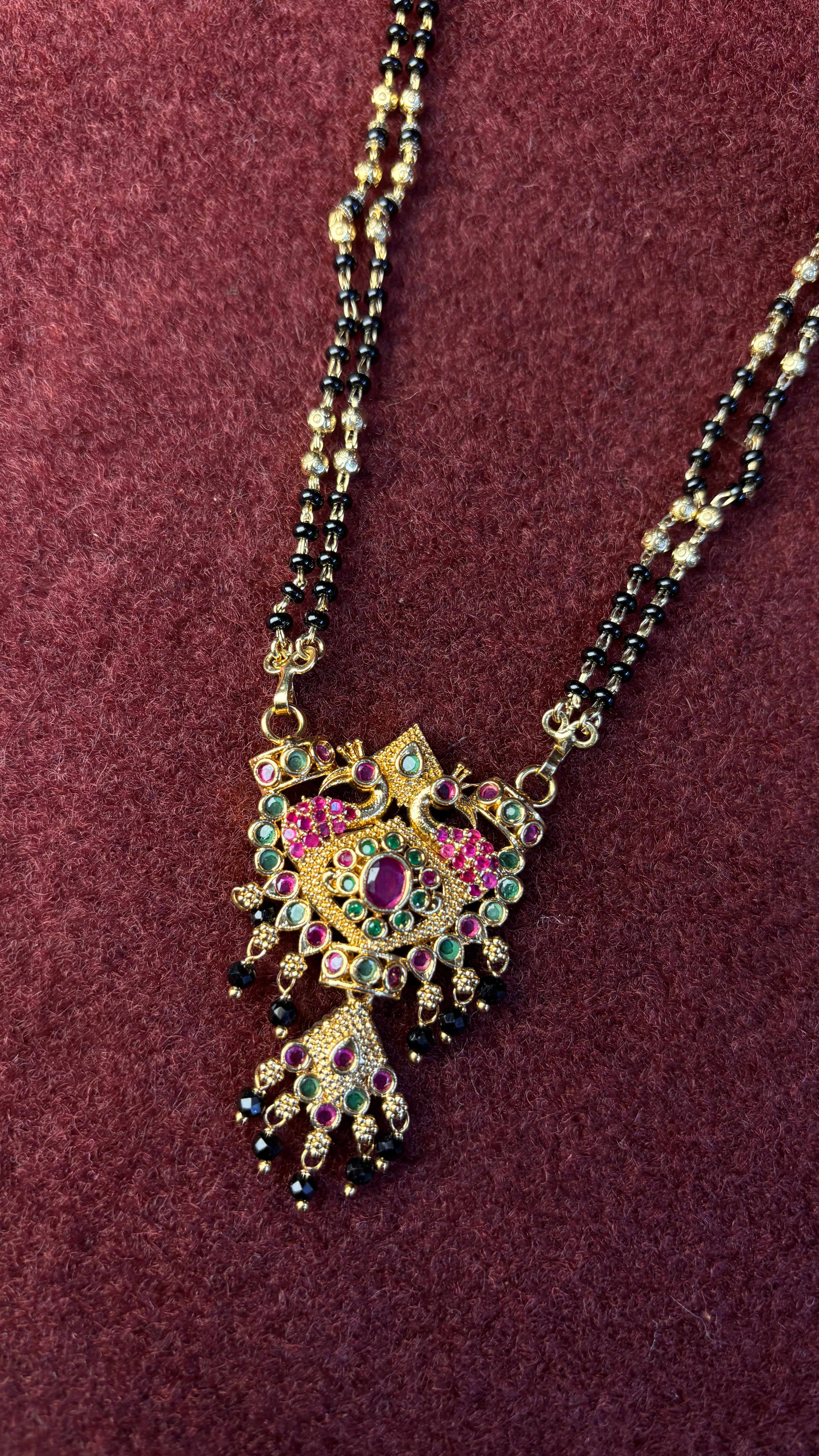 Sr Short Black Beads SRJBB399