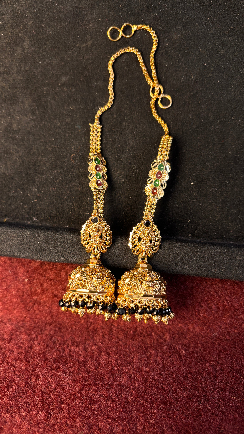 Black Jhumka + Maati Combo SRJER599