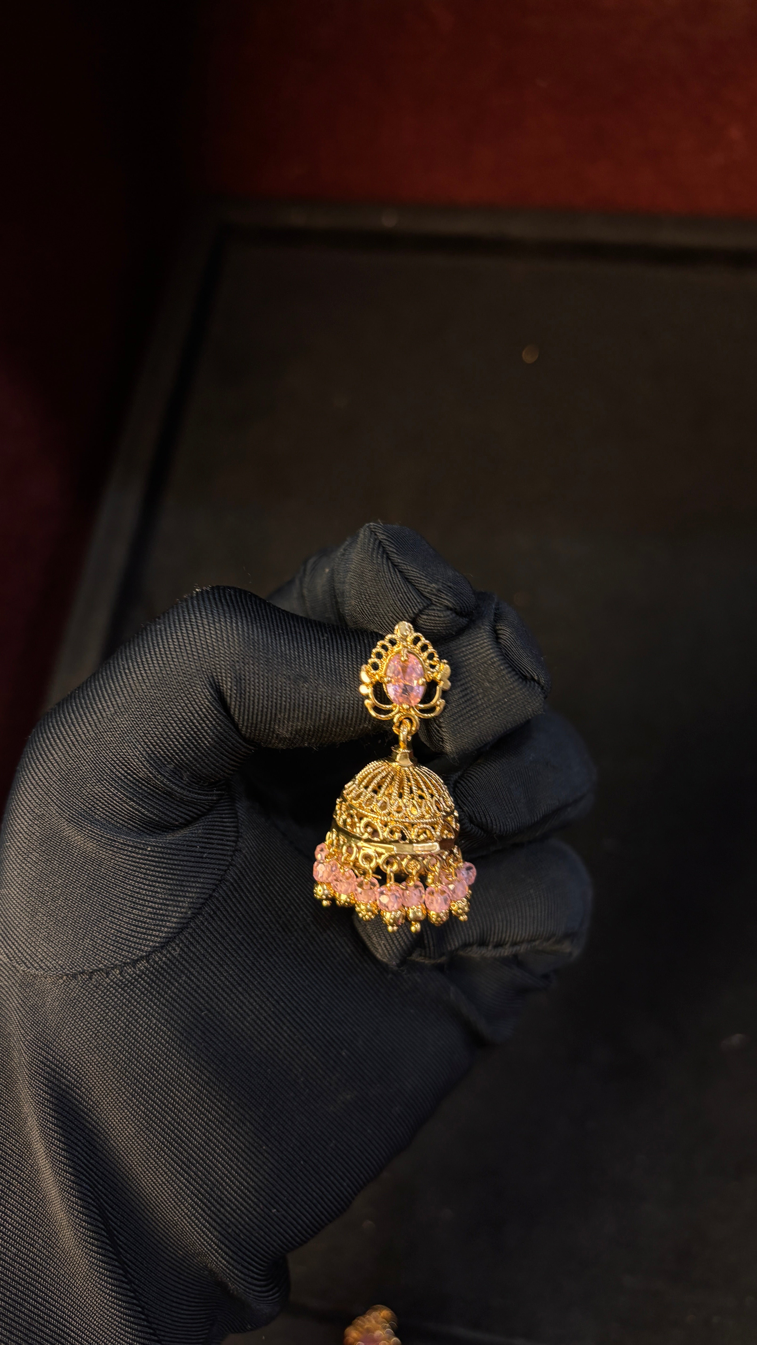 Baby Pink Jhumka SRJER399