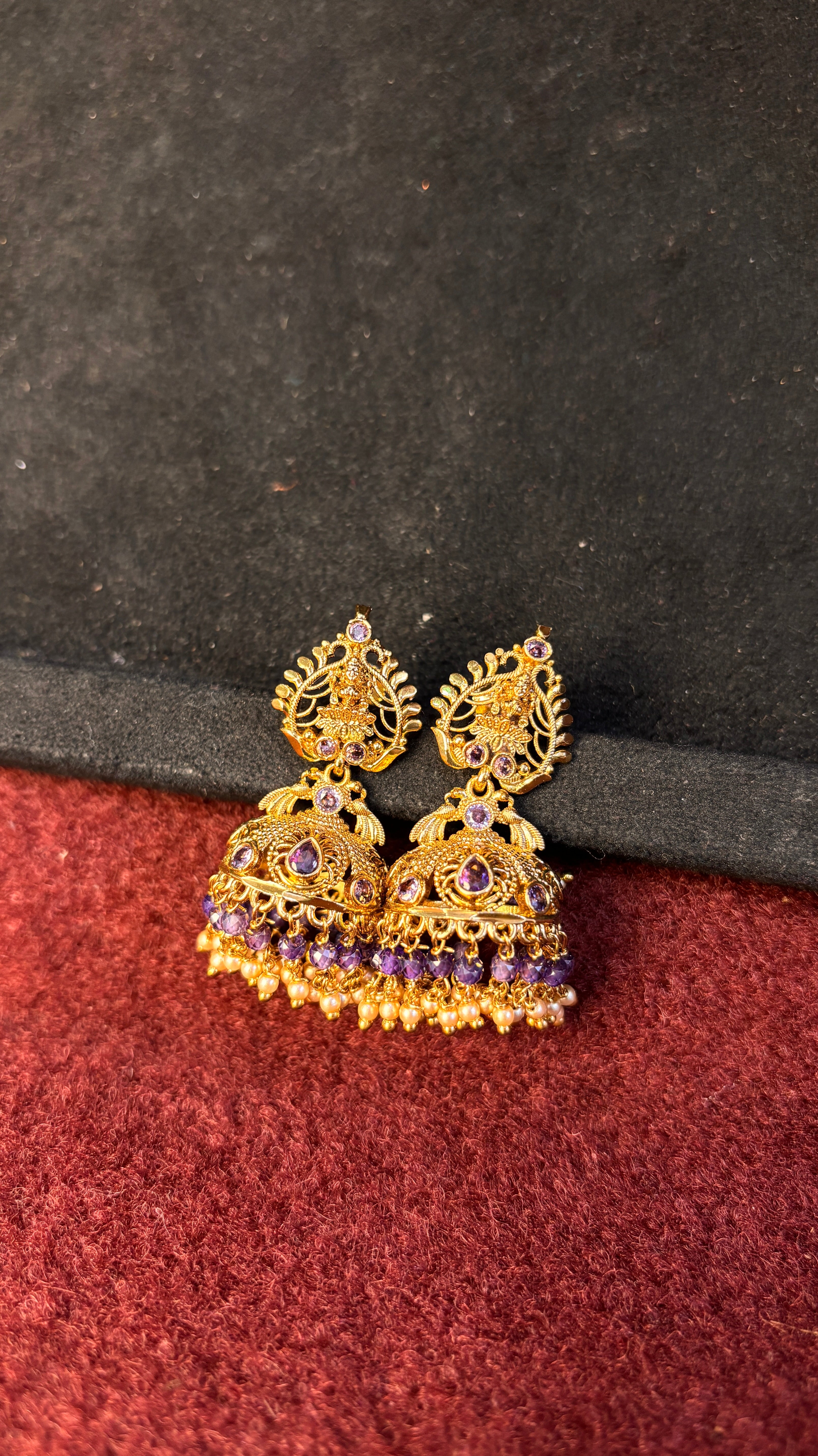 Pearl Lavender Jhumka SRJER499