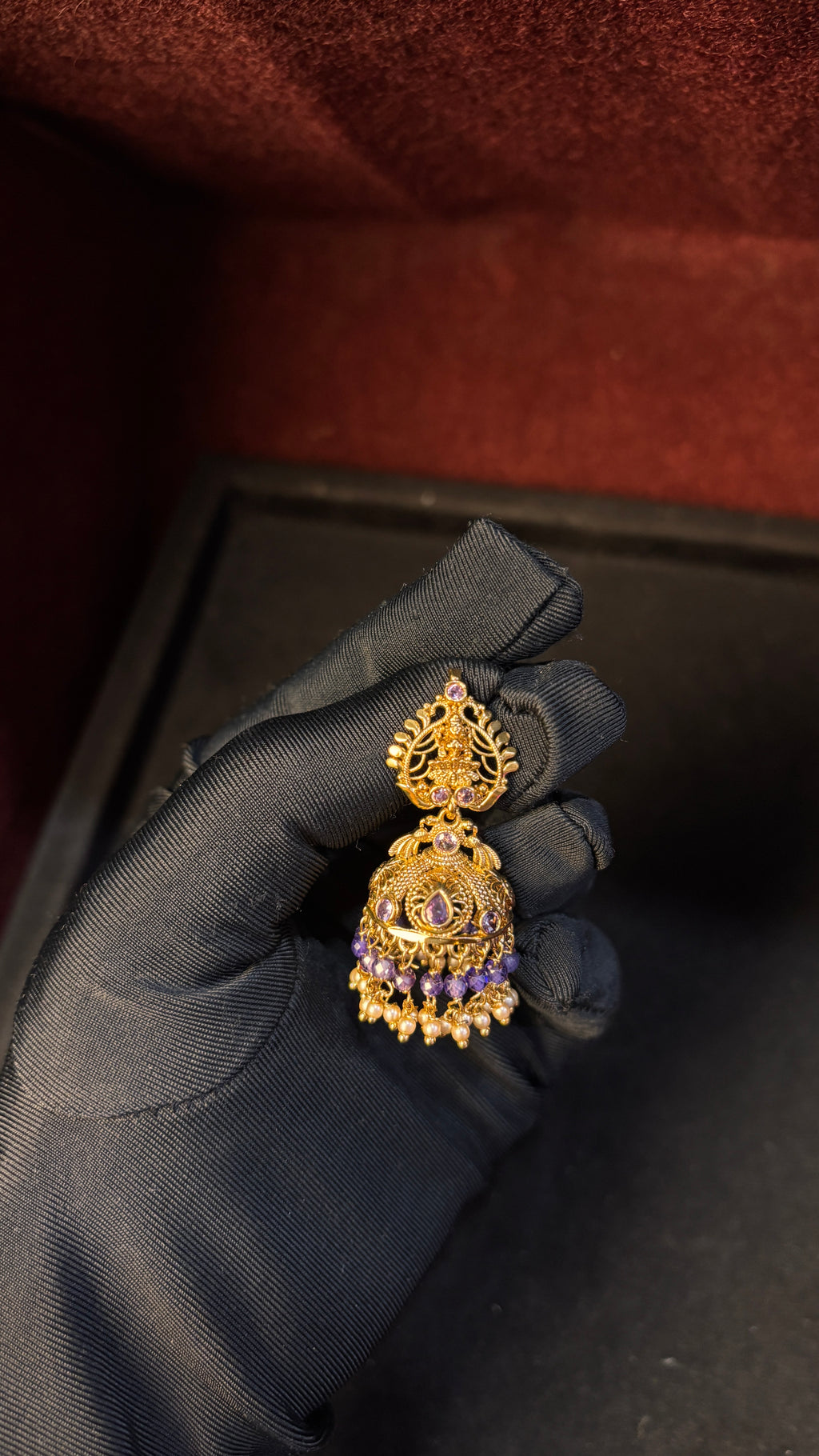 Pearl Lavender Jhumka SRJER499