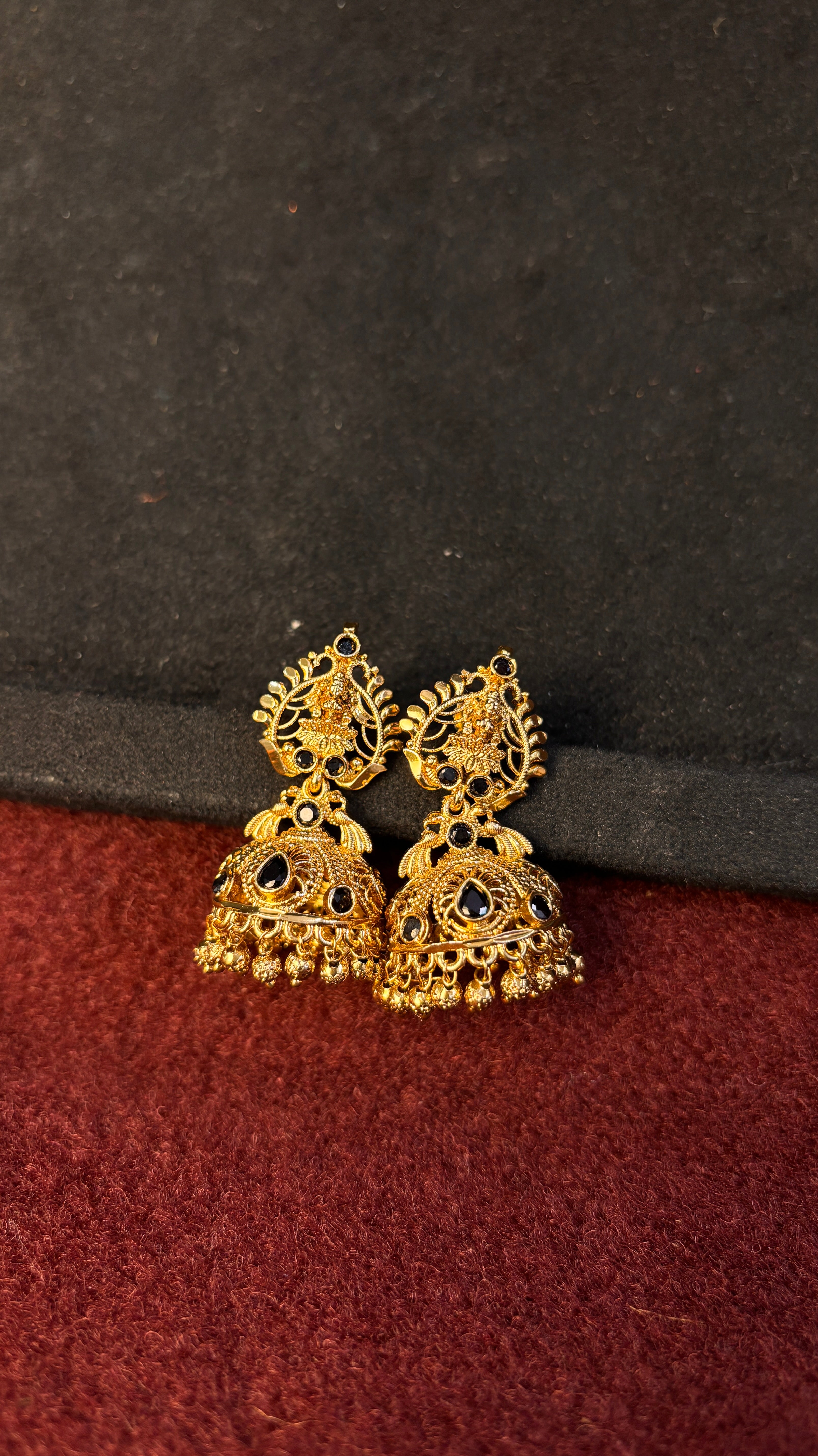 Black Laxmi Devi Jhumka SRJER499