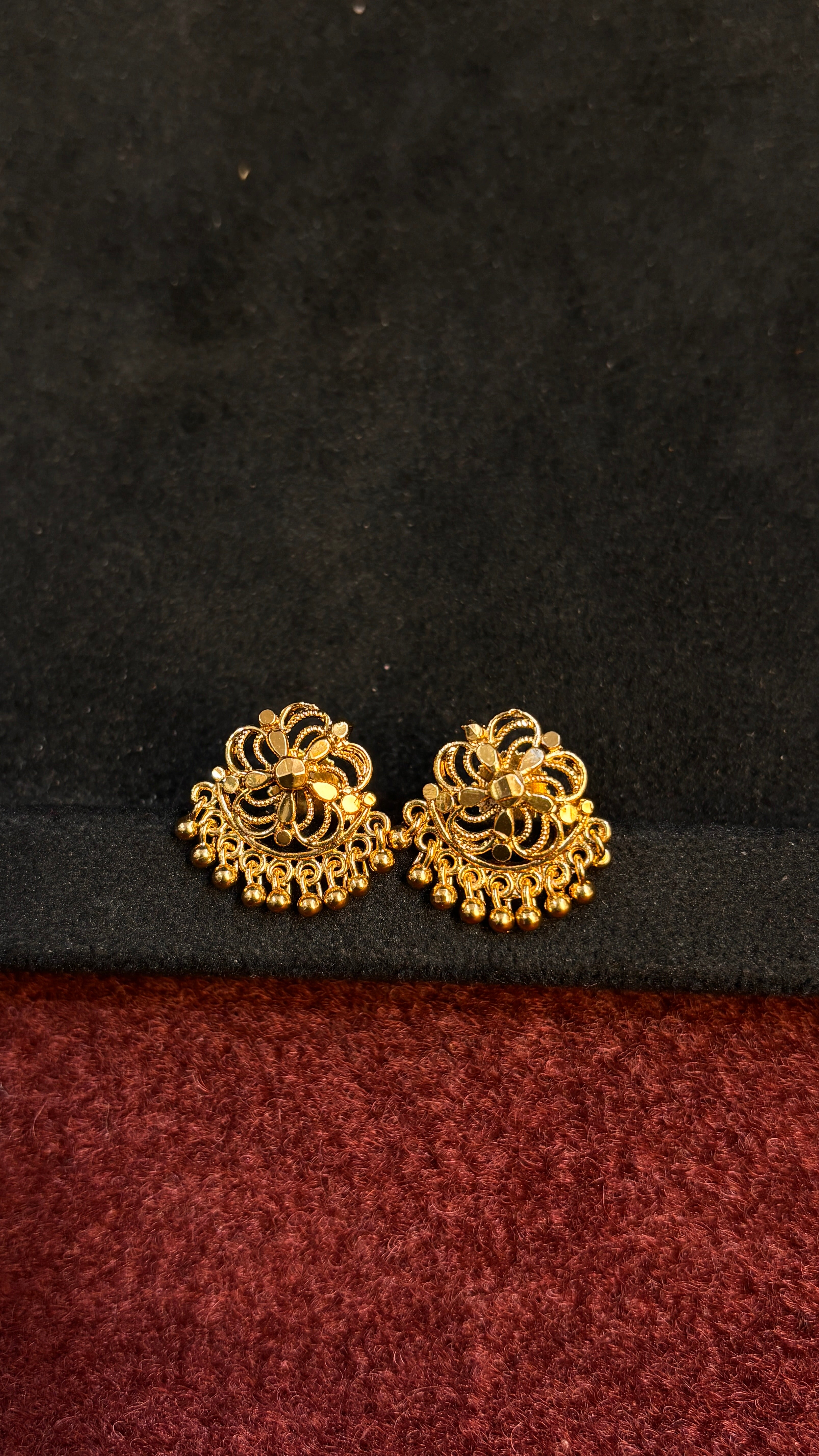 Gold Beads Studs SRJER82