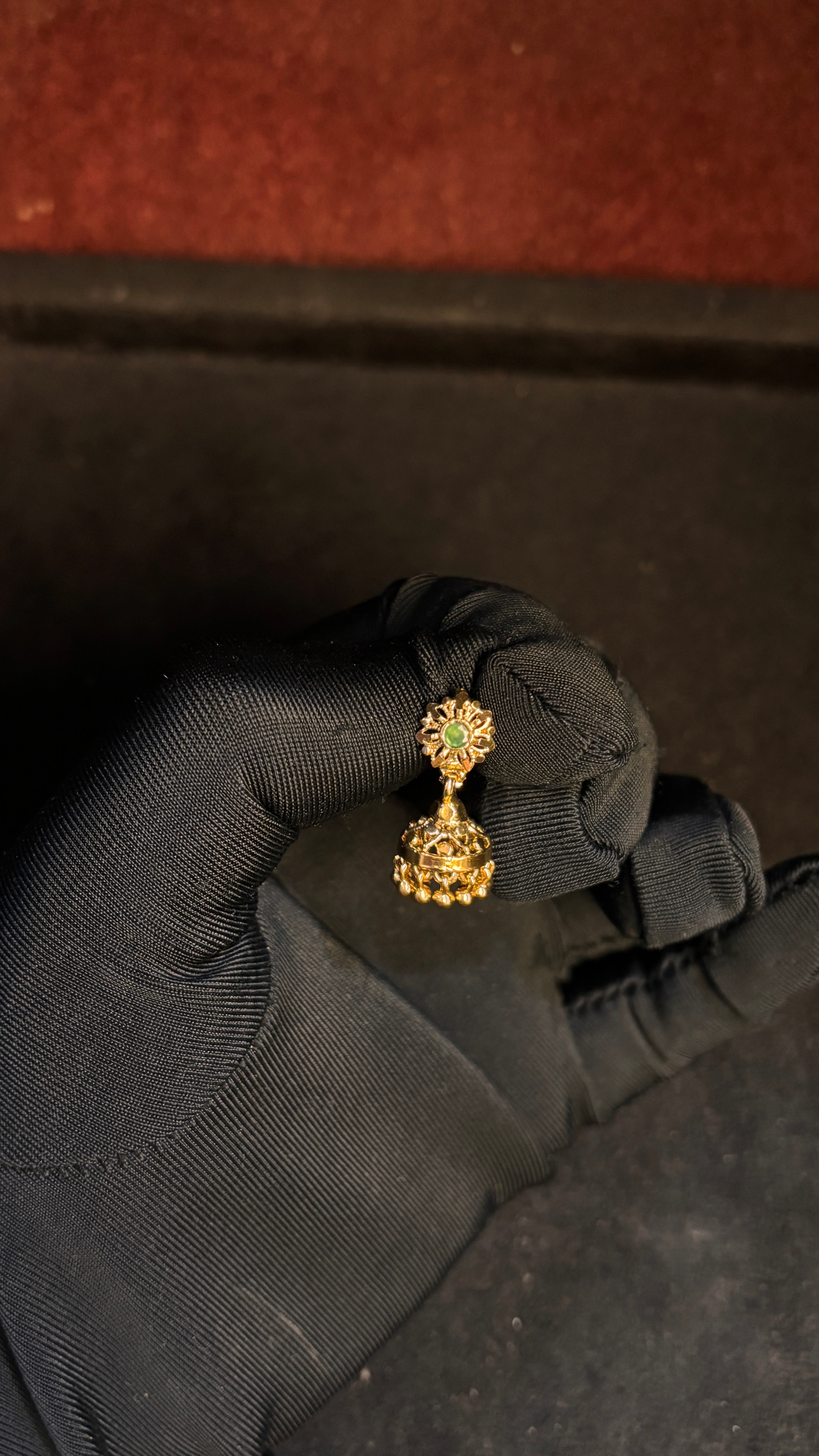 Green Mini Jhumka SRJER84