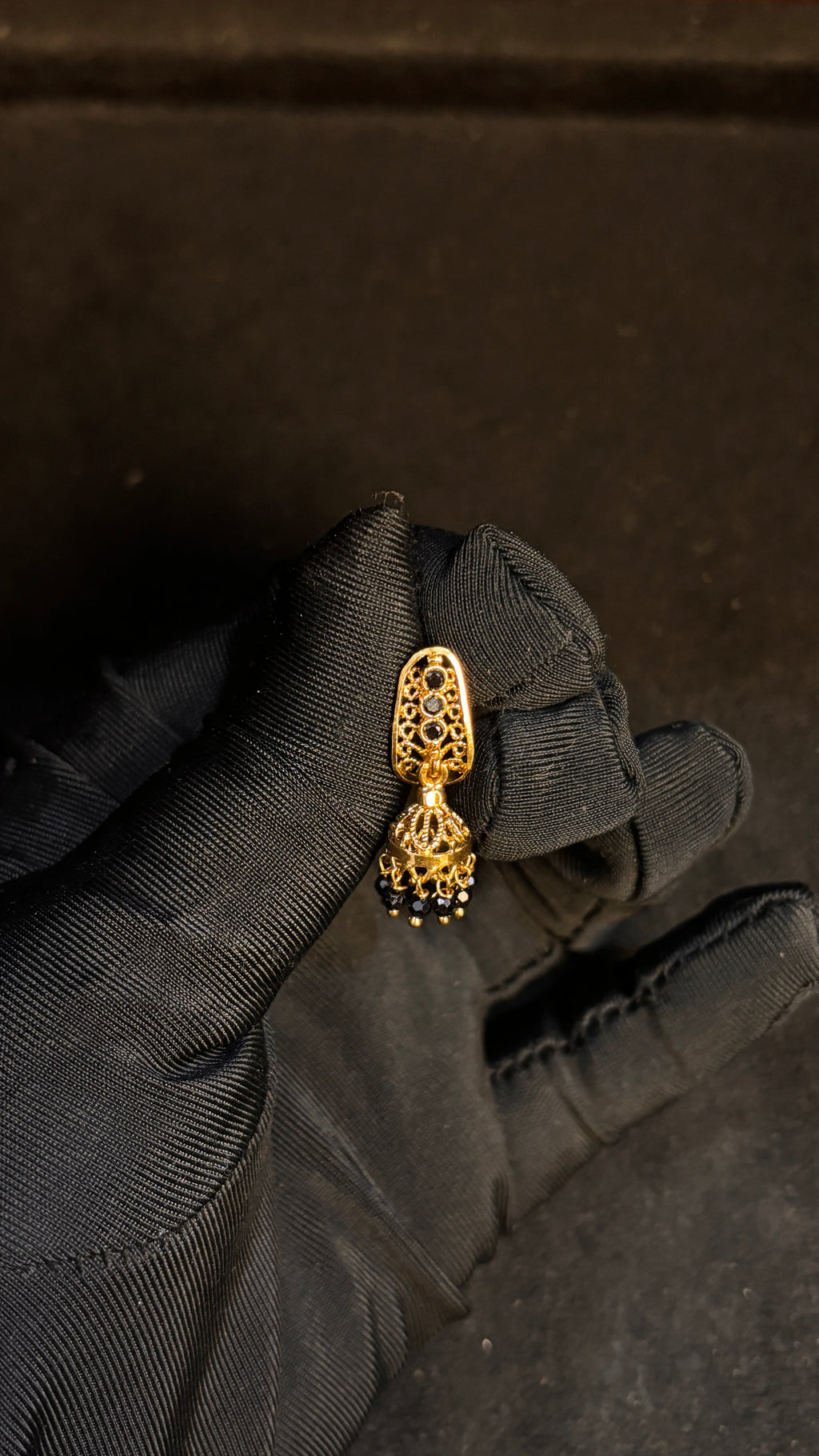 Black Stone Jhumka SRJER97