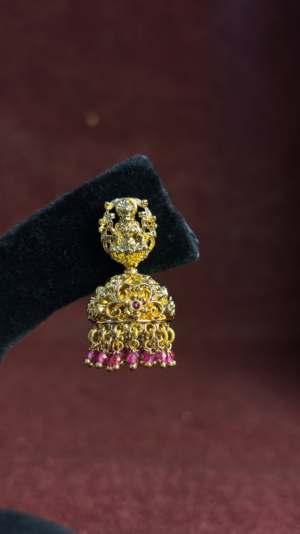 Pink Nakshi Jhumka SRJER490