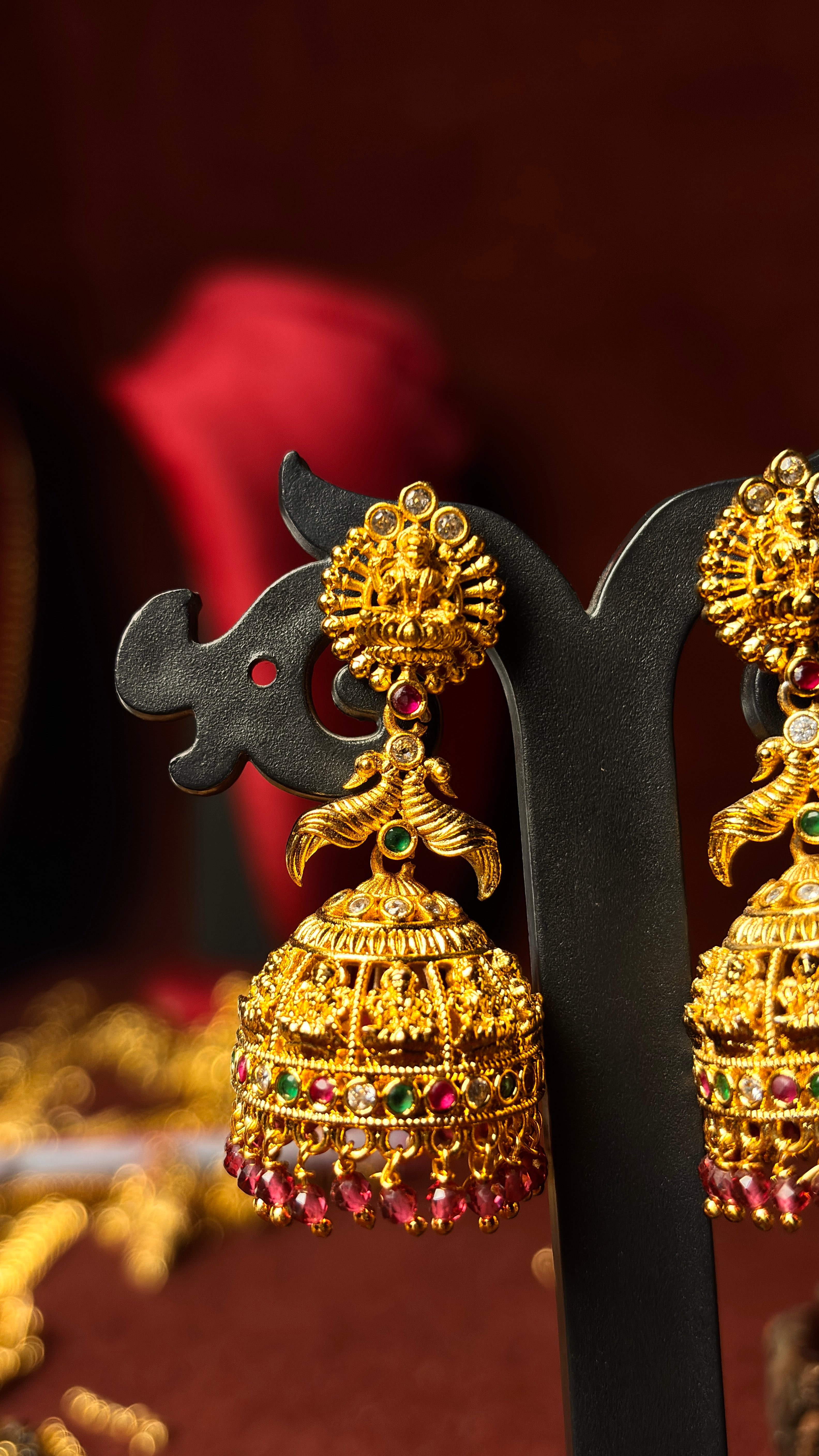 Pink Beads Jhumka (Big) SRJER122