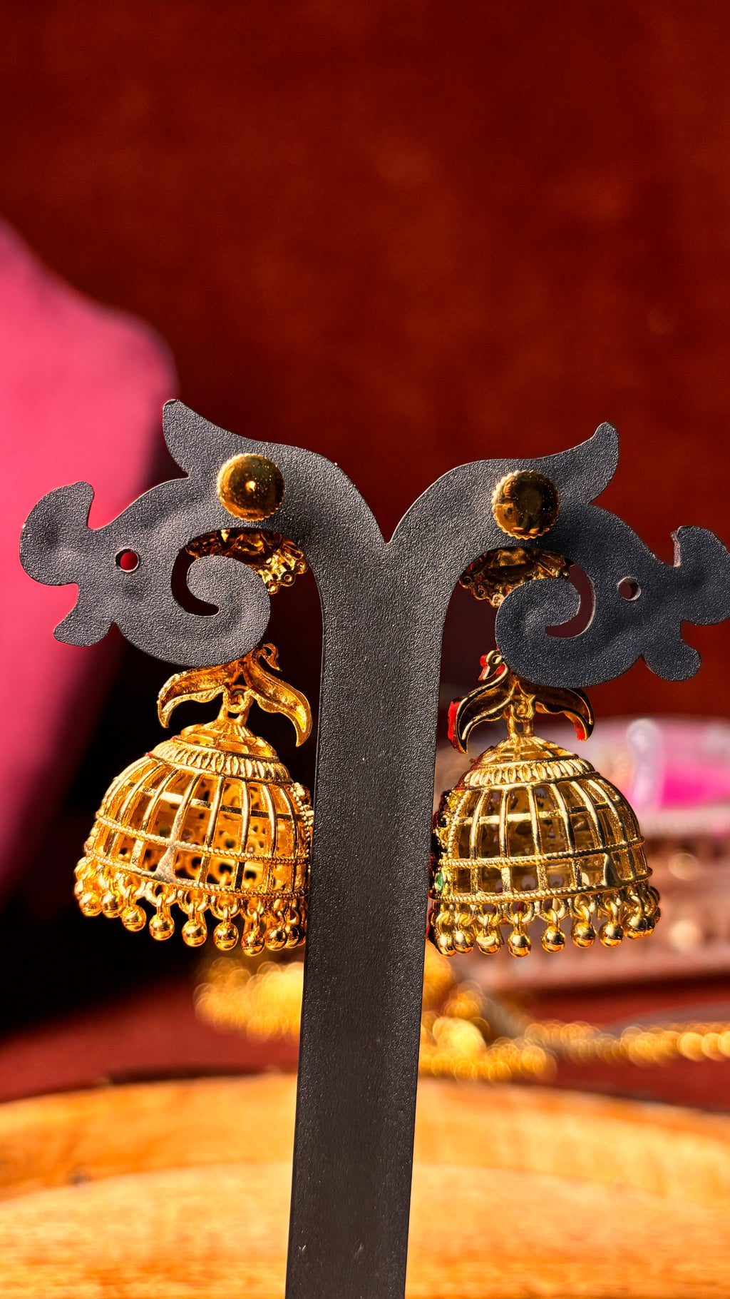 Gold Beads Jhumka (Big) SRJER121