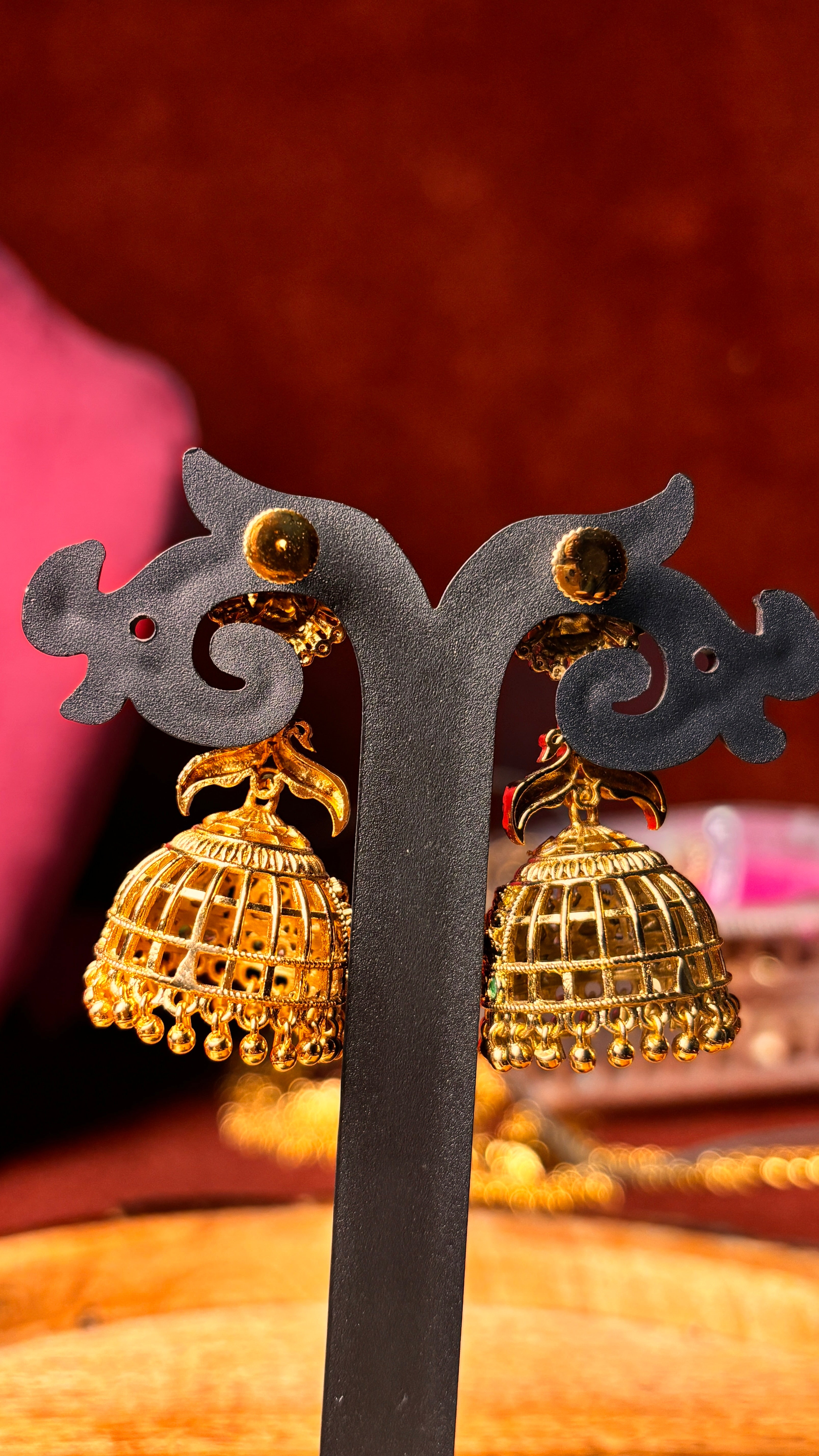 Gold Beads Jhumka (Big) SRJER121