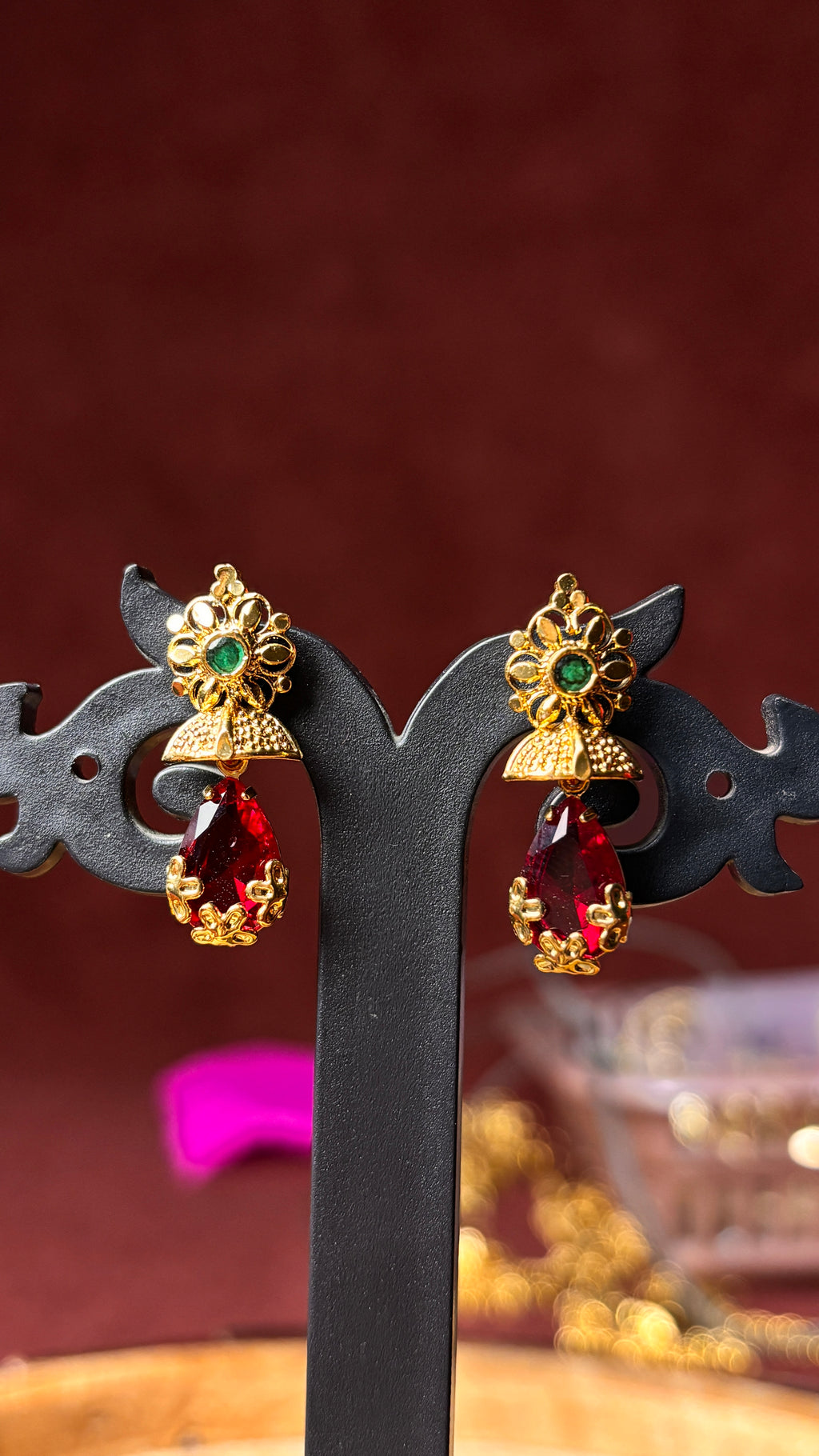 Red Stone Earrings SRJER120