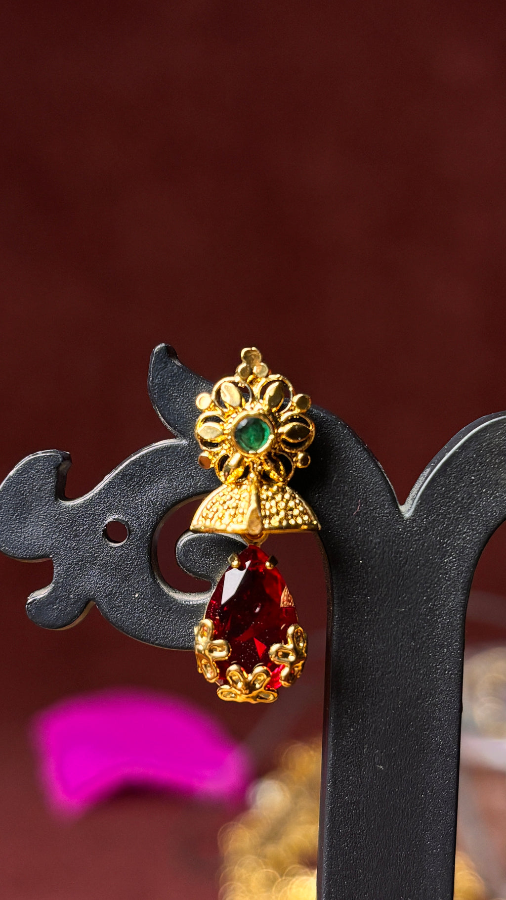 Red Stone Earrings SRJER120