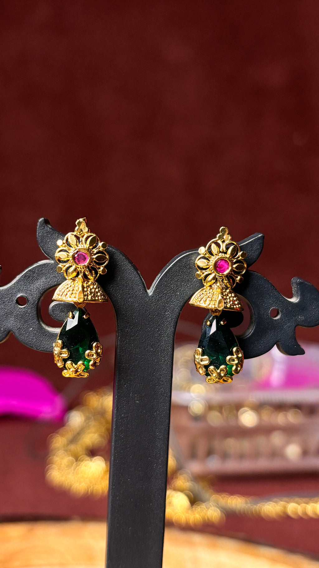 Green Stone Earrings SRJER119