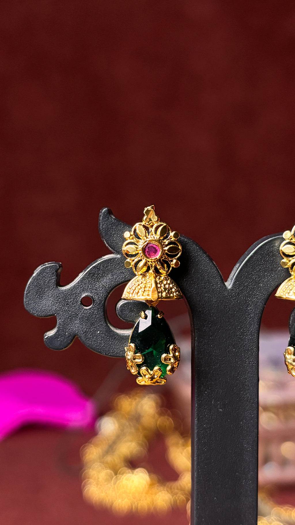 Green Stone Earrings SRJER119