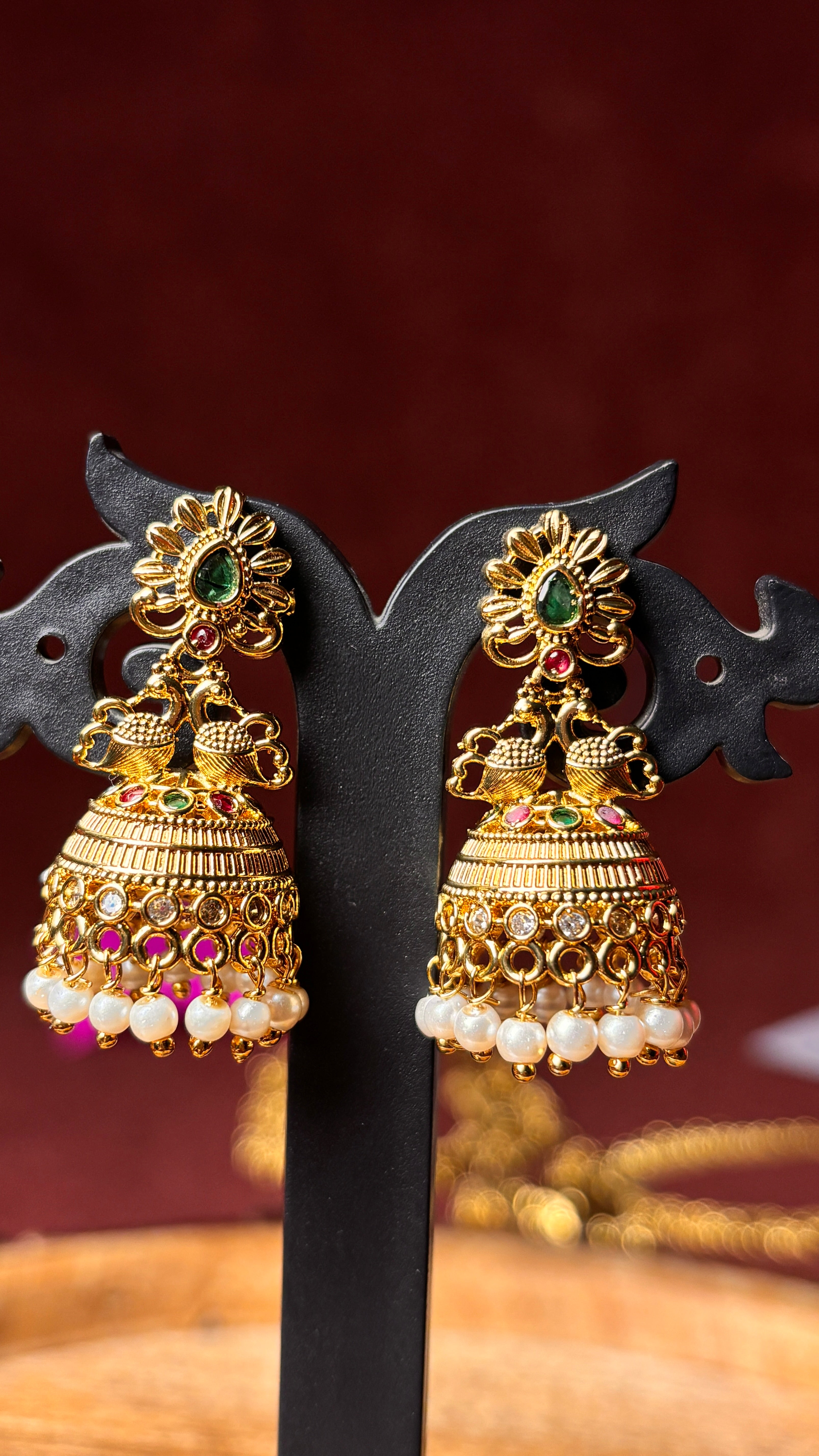 White Push Back Earrings SRJER115