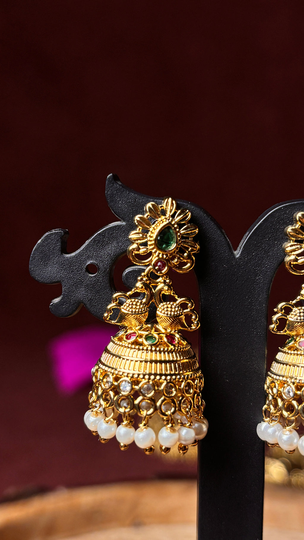 White Push Back Earrings SRJER115
