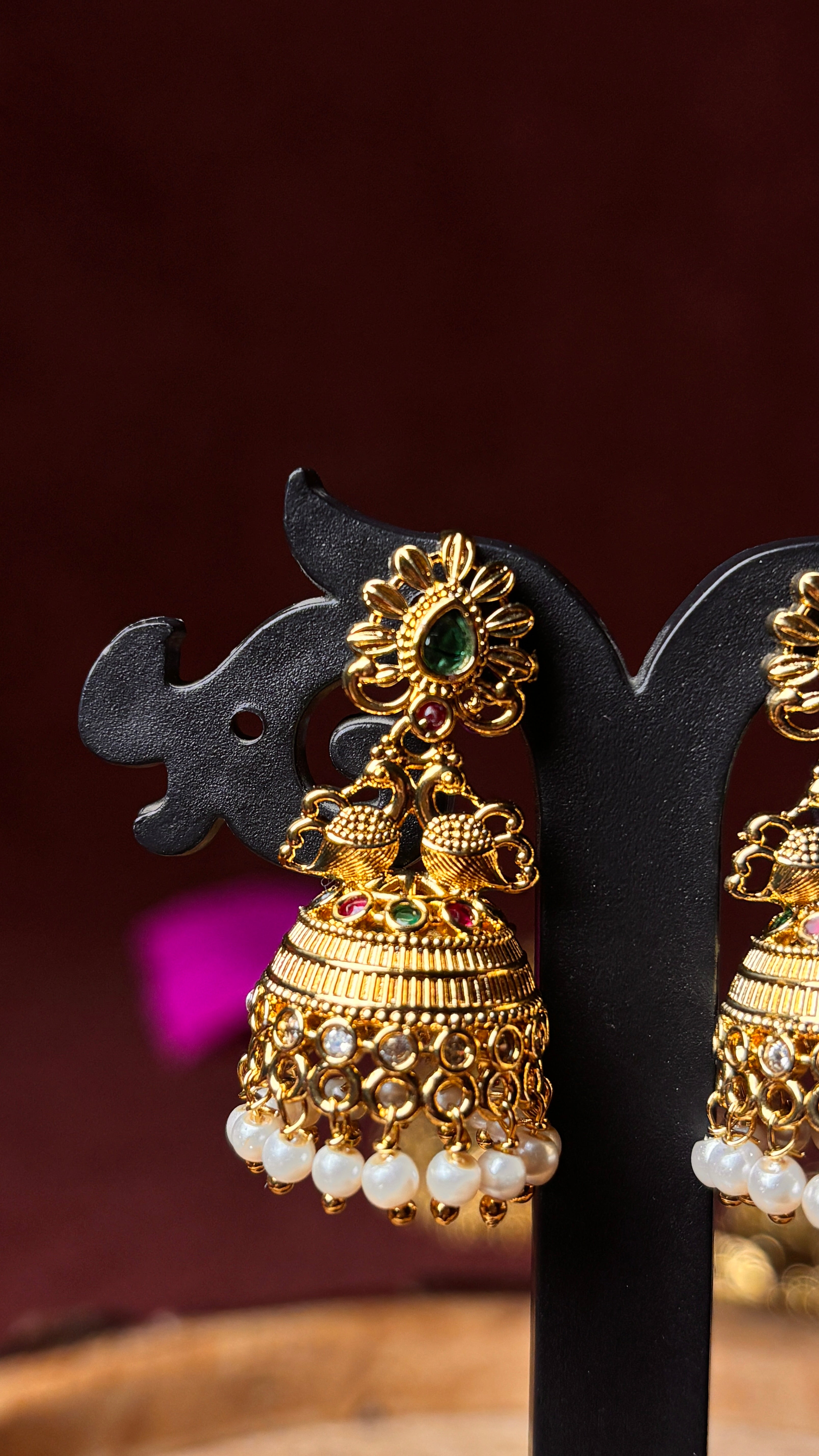 White Push Back Earrings SRJER115