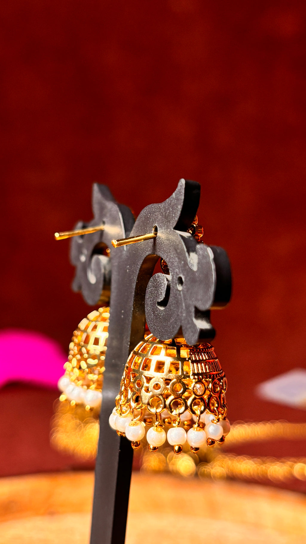 White Push Back Earrings SRJER115