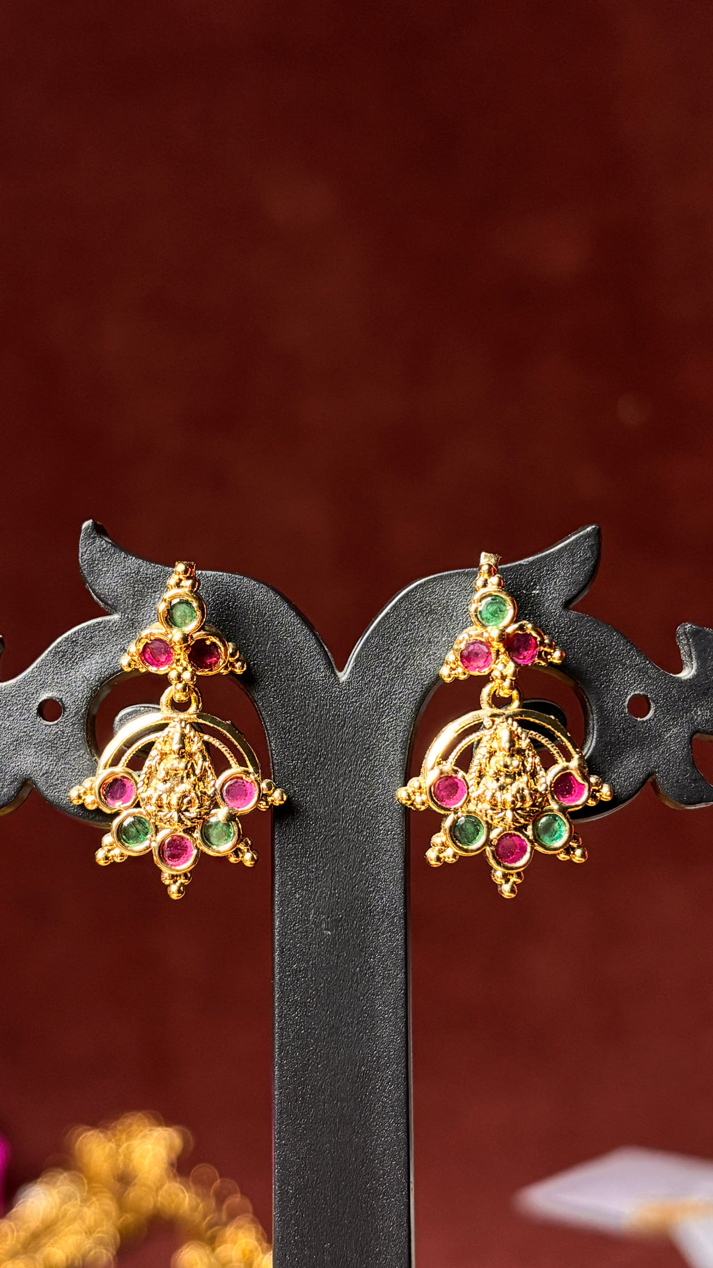 Pink & Green Earrings SRJER107