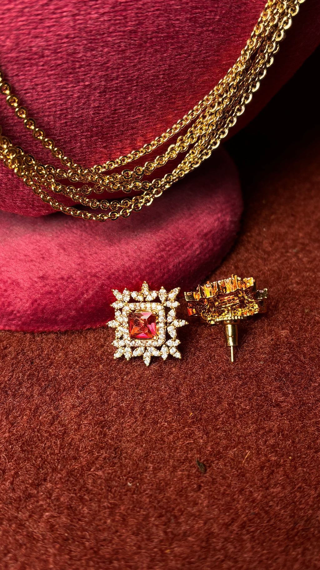 Rubi Chandraharam With Earrings+Ring SRJCH26