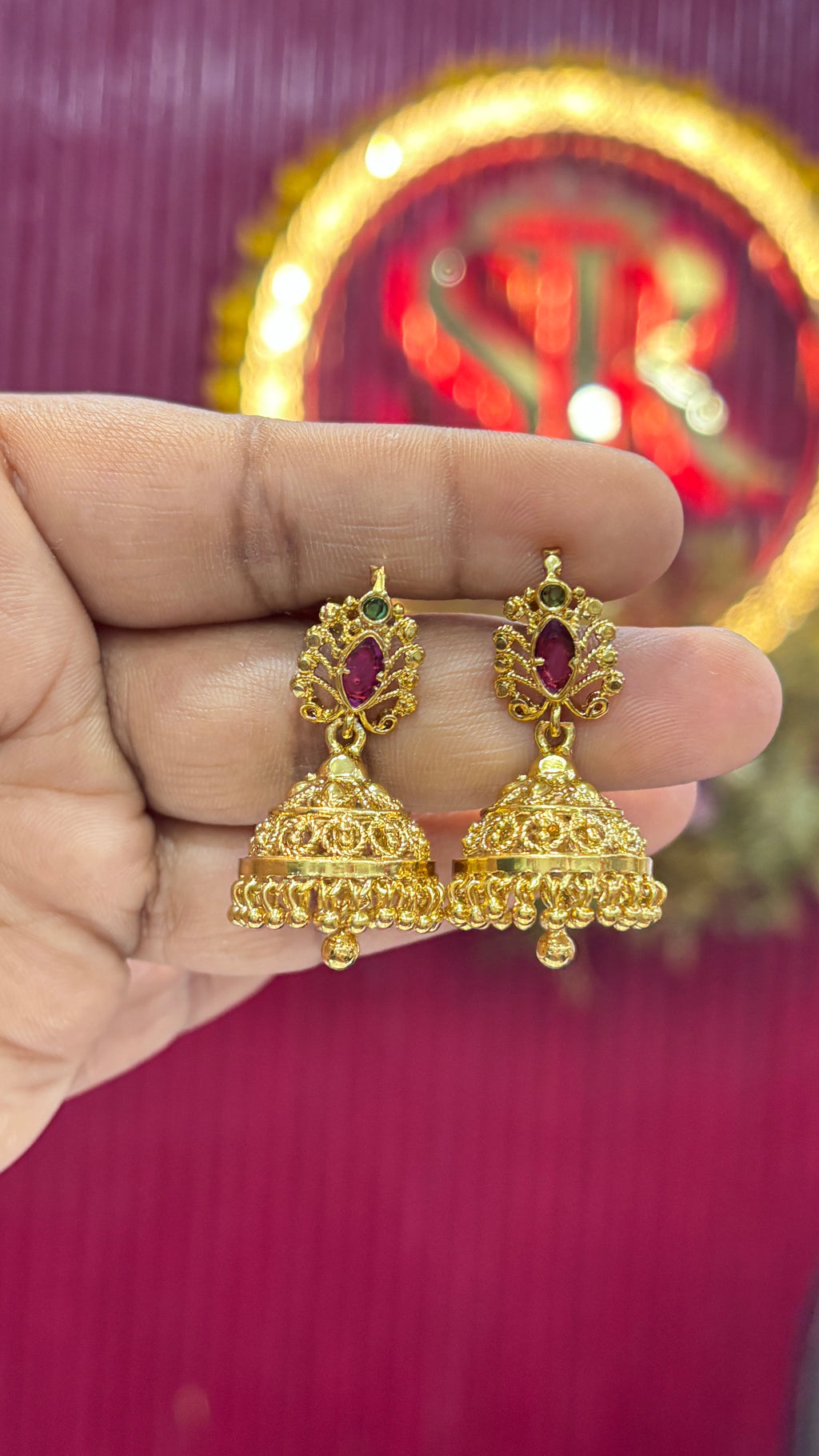 Gold Replica Jhumka SRJERTAN