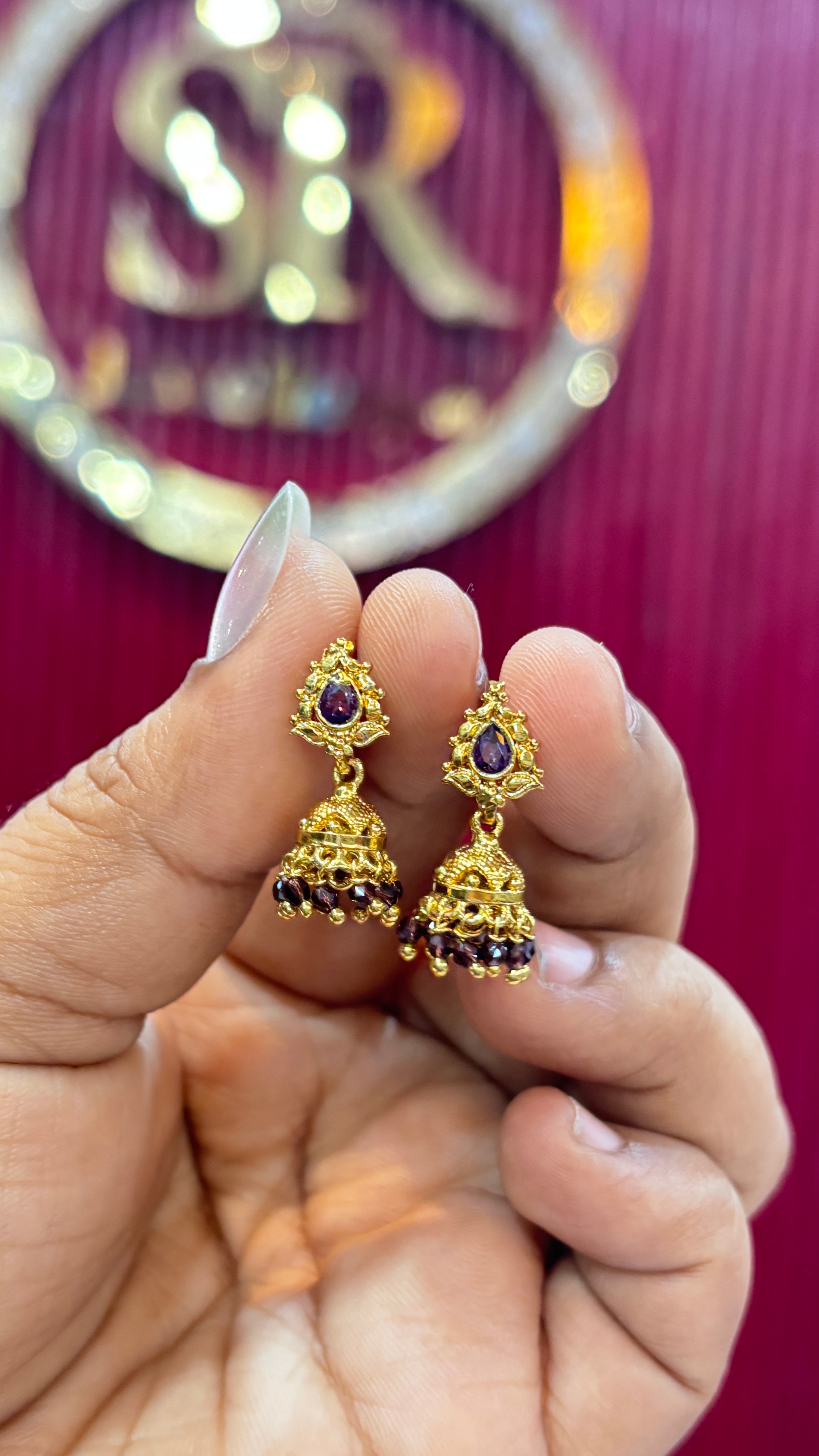 Lavender Mini Jhumka SRJERSN