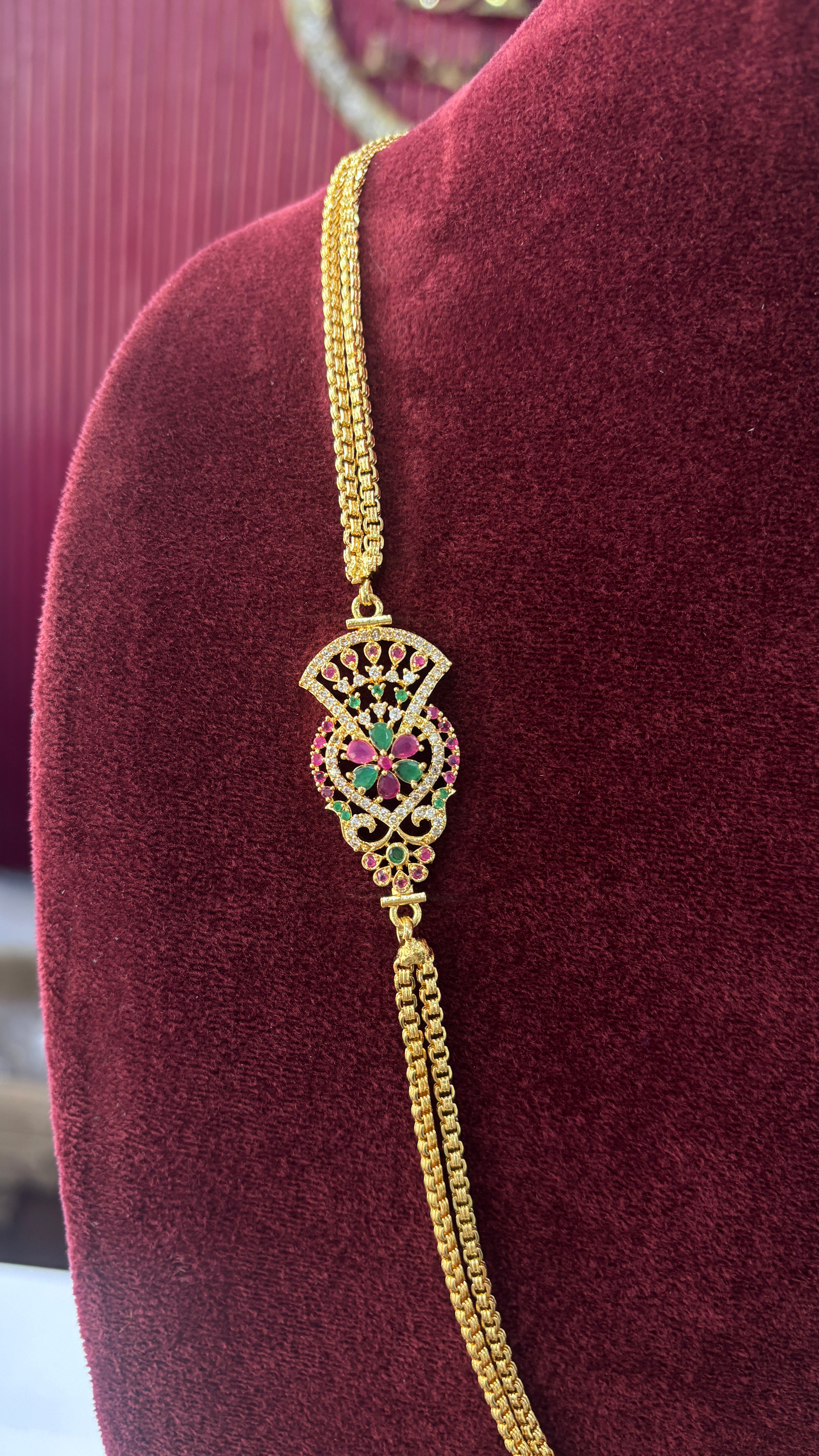 2Line Bharathi Locket Chain SRJTH51