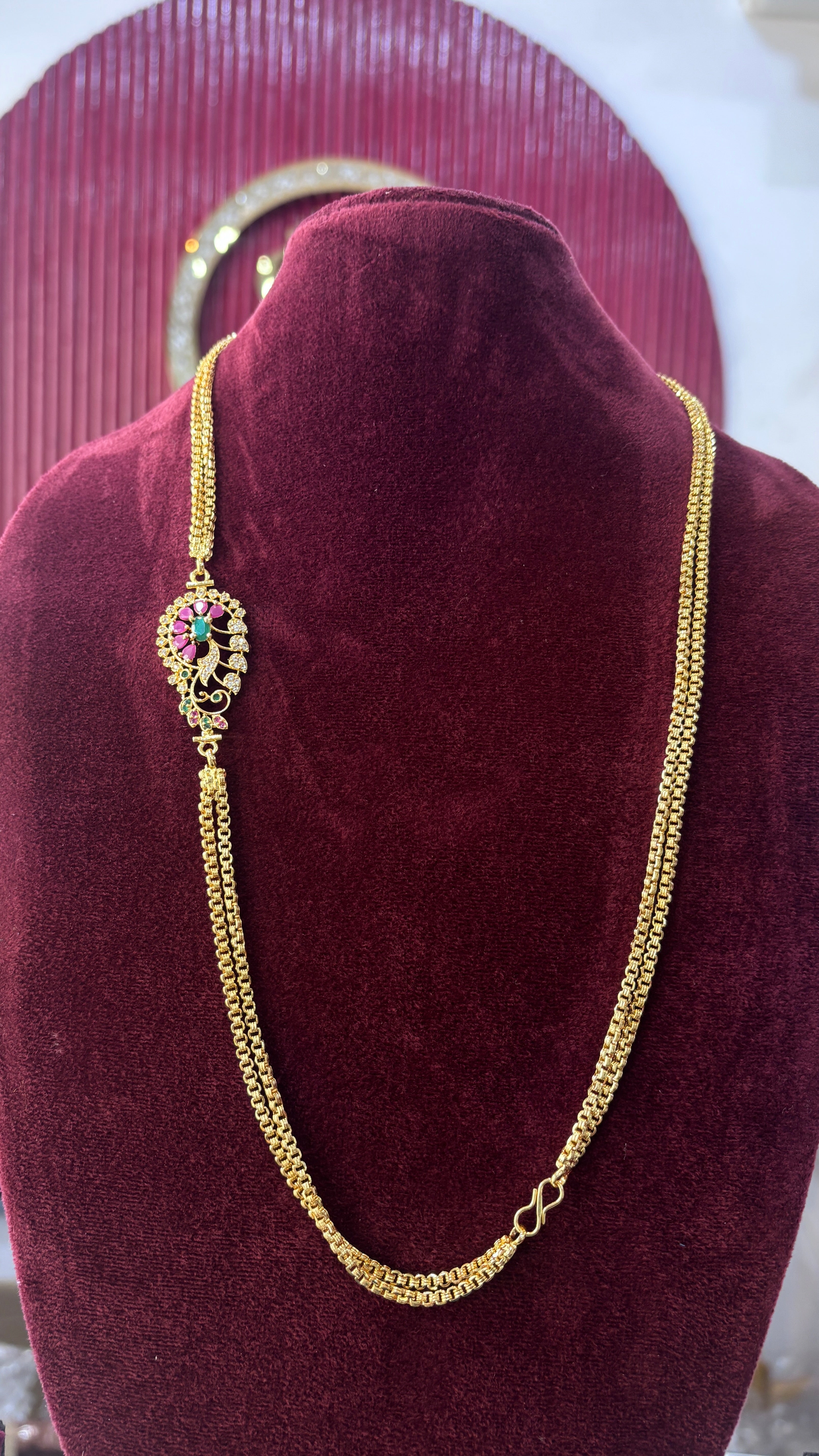 2Line Bharathi Locket Chain SRJTH51
