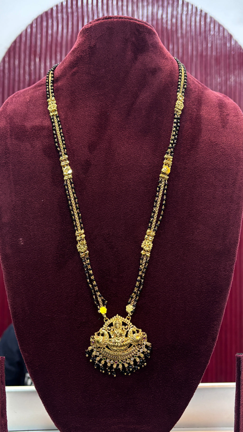 Laxmi Devi Long Black Beads SRJLBB15