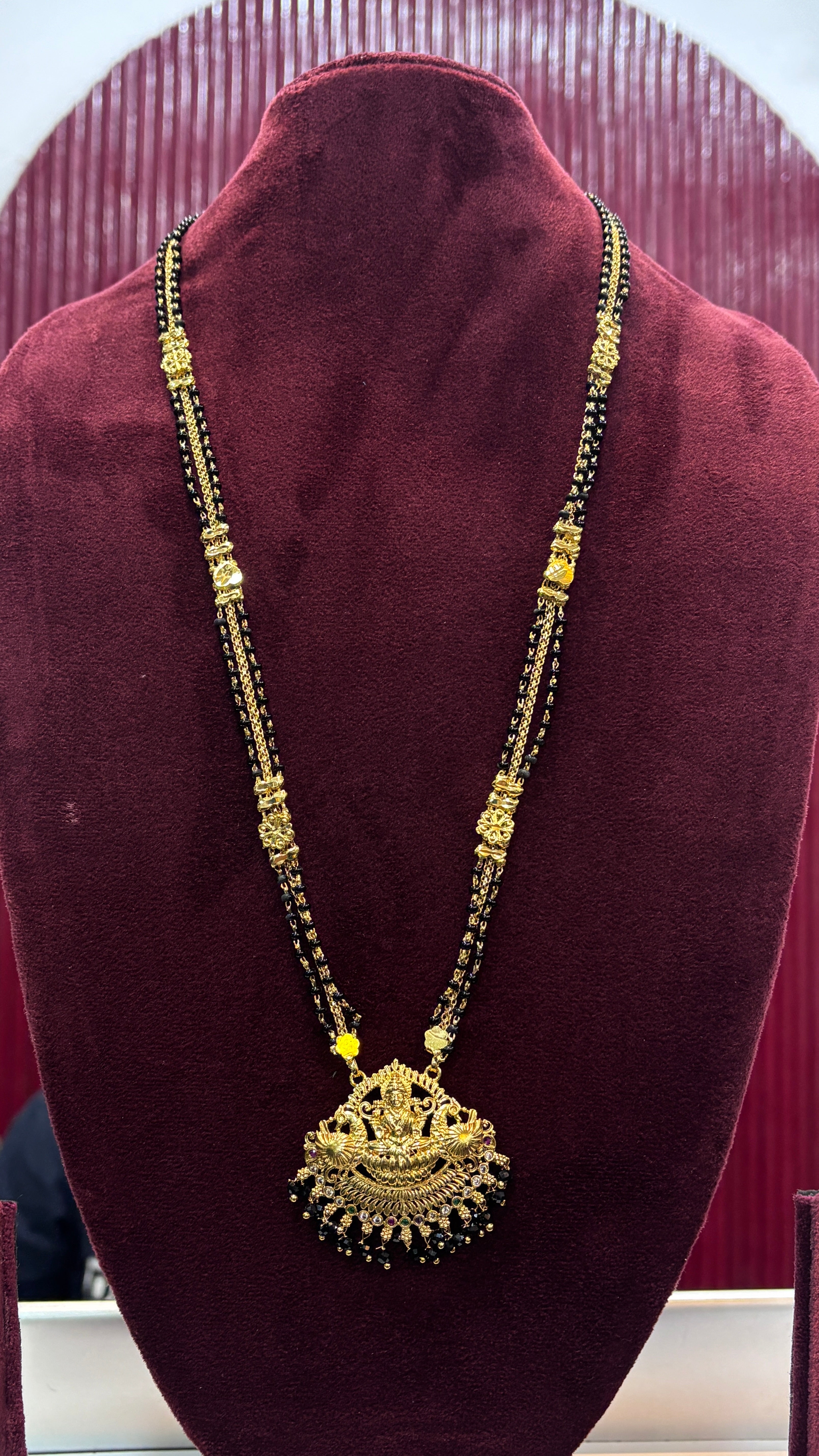 Laxmi Devi Long Black Beads SRJLBB15