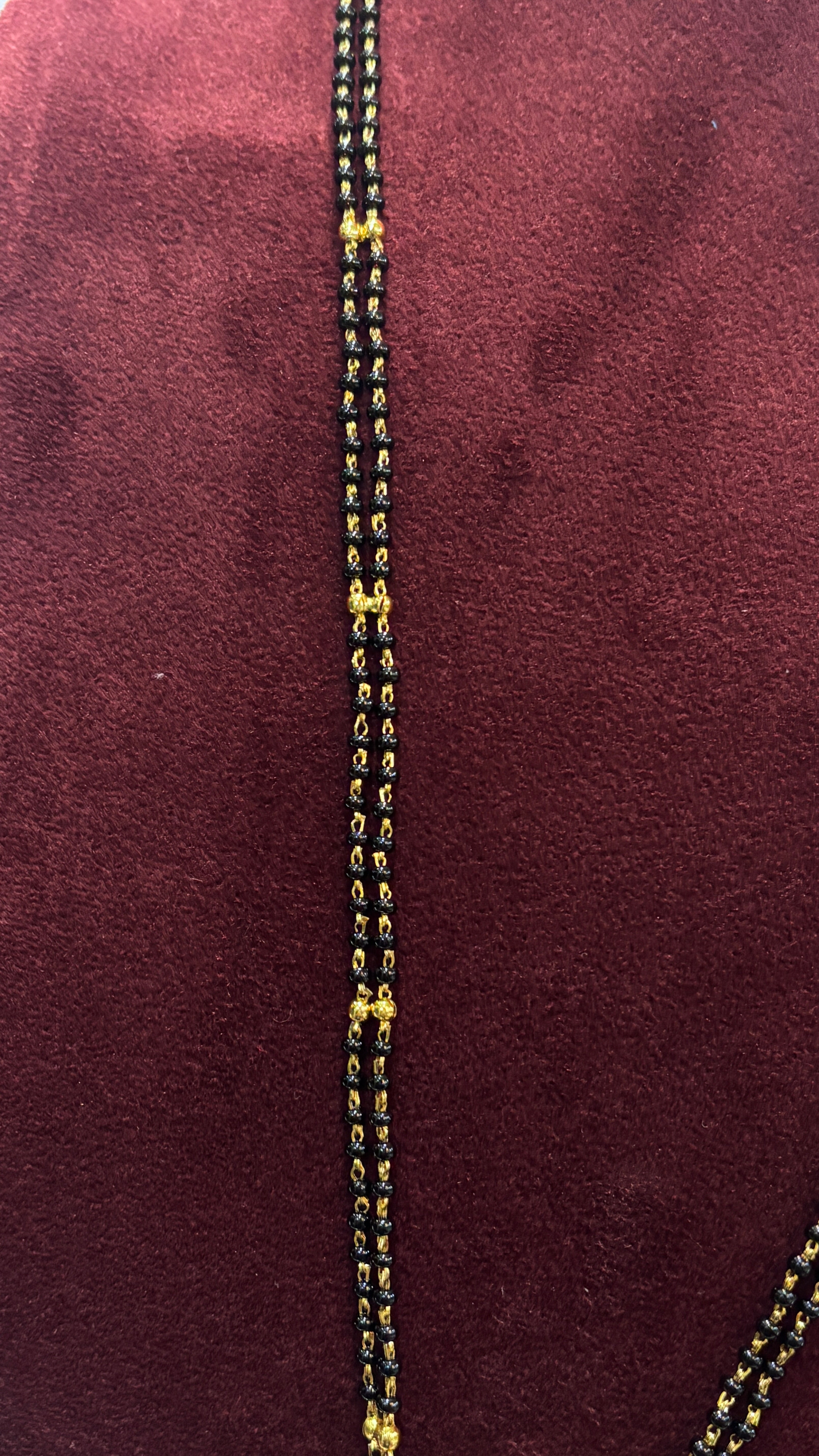 Laxmi Devi Two Line Black Beads SRJLBB20