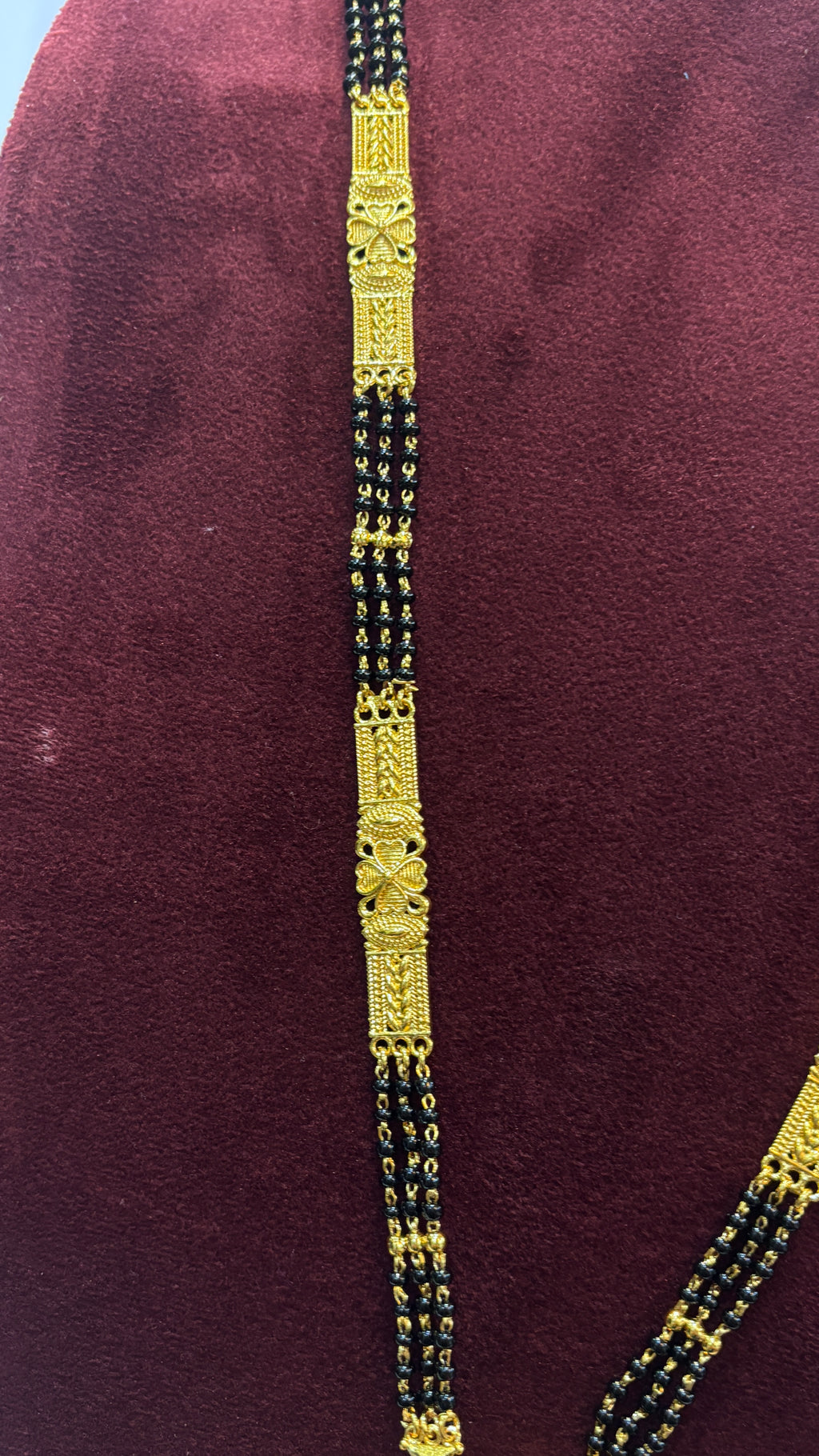 Laxmi Devi Patti Black Beads SRJLBB22